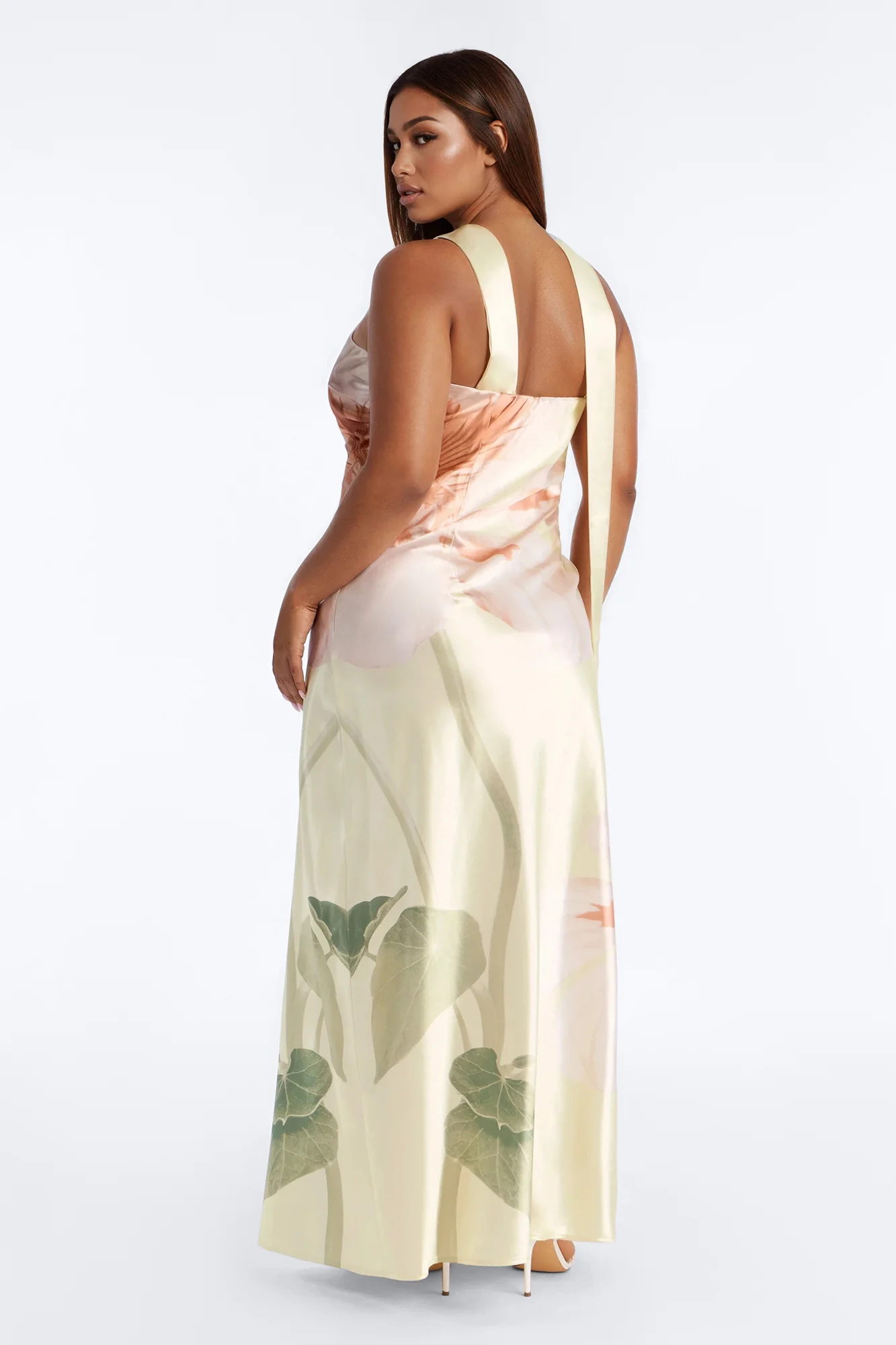 Jelissa Scarf Satin Maxi Dress - Yellow/combo - Image 8