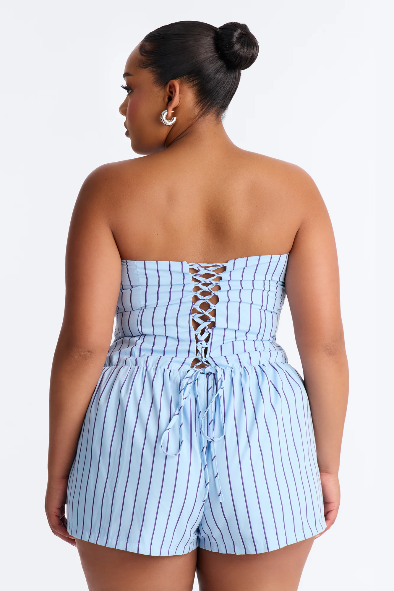 Jessa Poplin Flowy Romper - Blue - Image 6