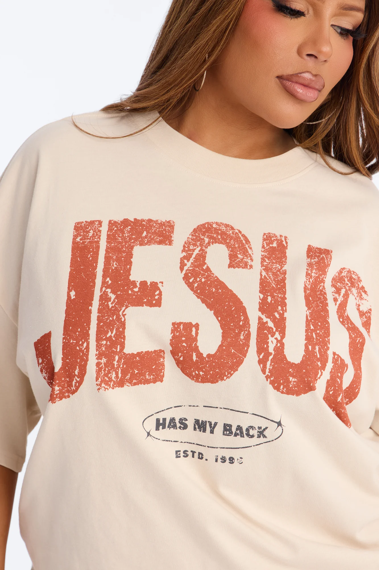 Jesus Has My Back T-Shirt - OffWhite - Image 6