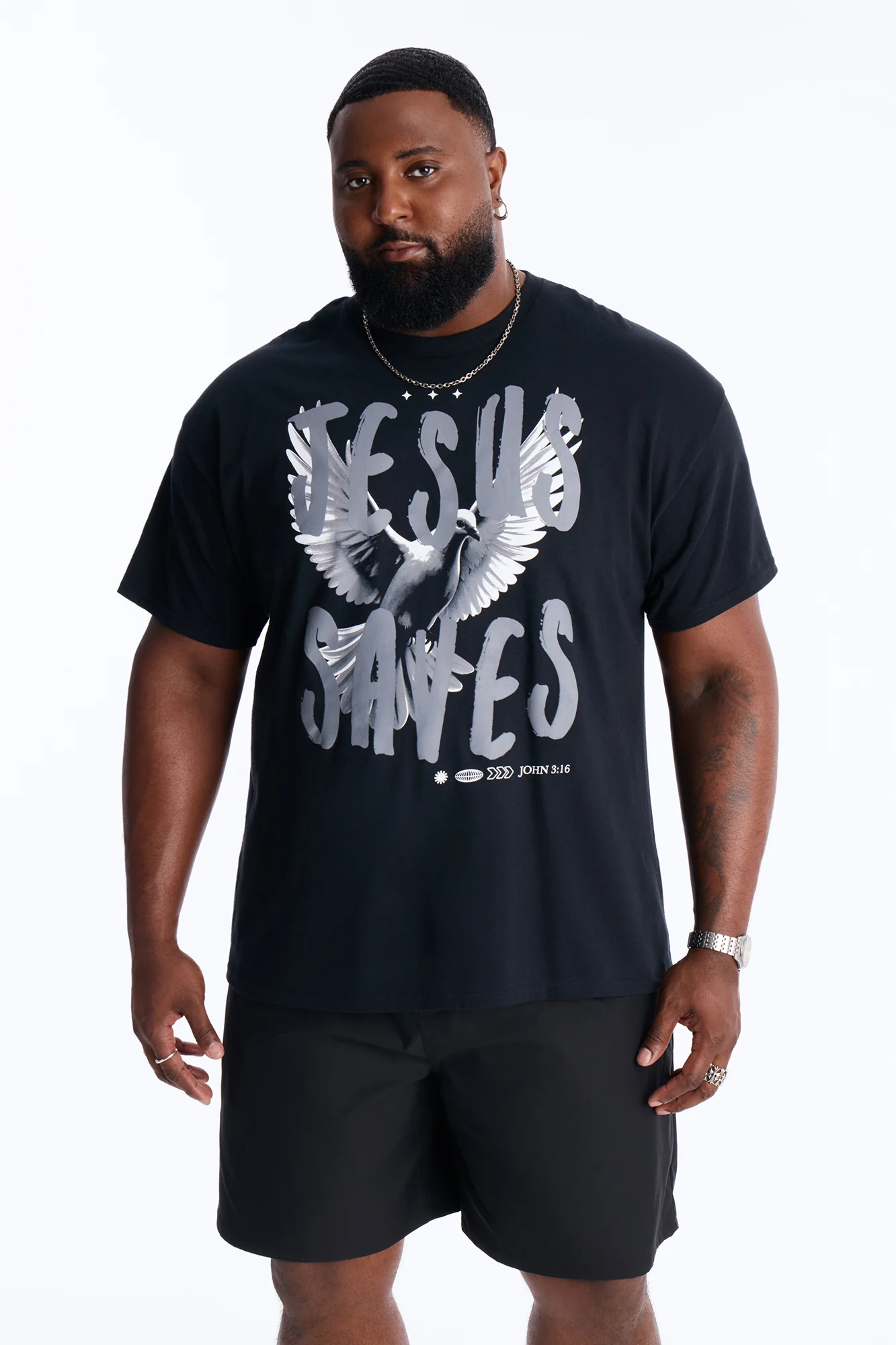 Jesus Saves Repent Short Sleeve Tee - Black - Image 7