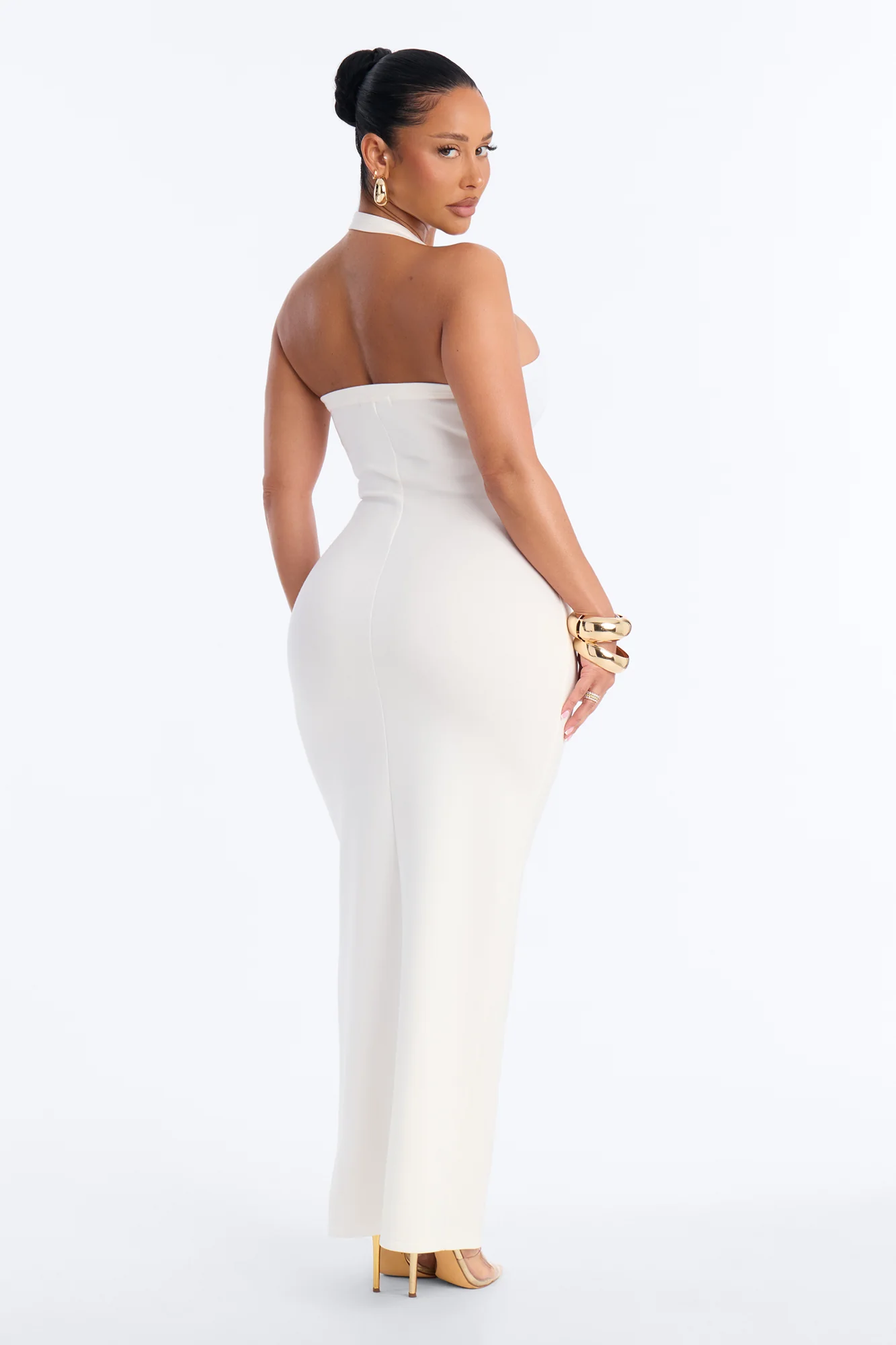 Jezabell Halter Maxi Dress - White - Image 4