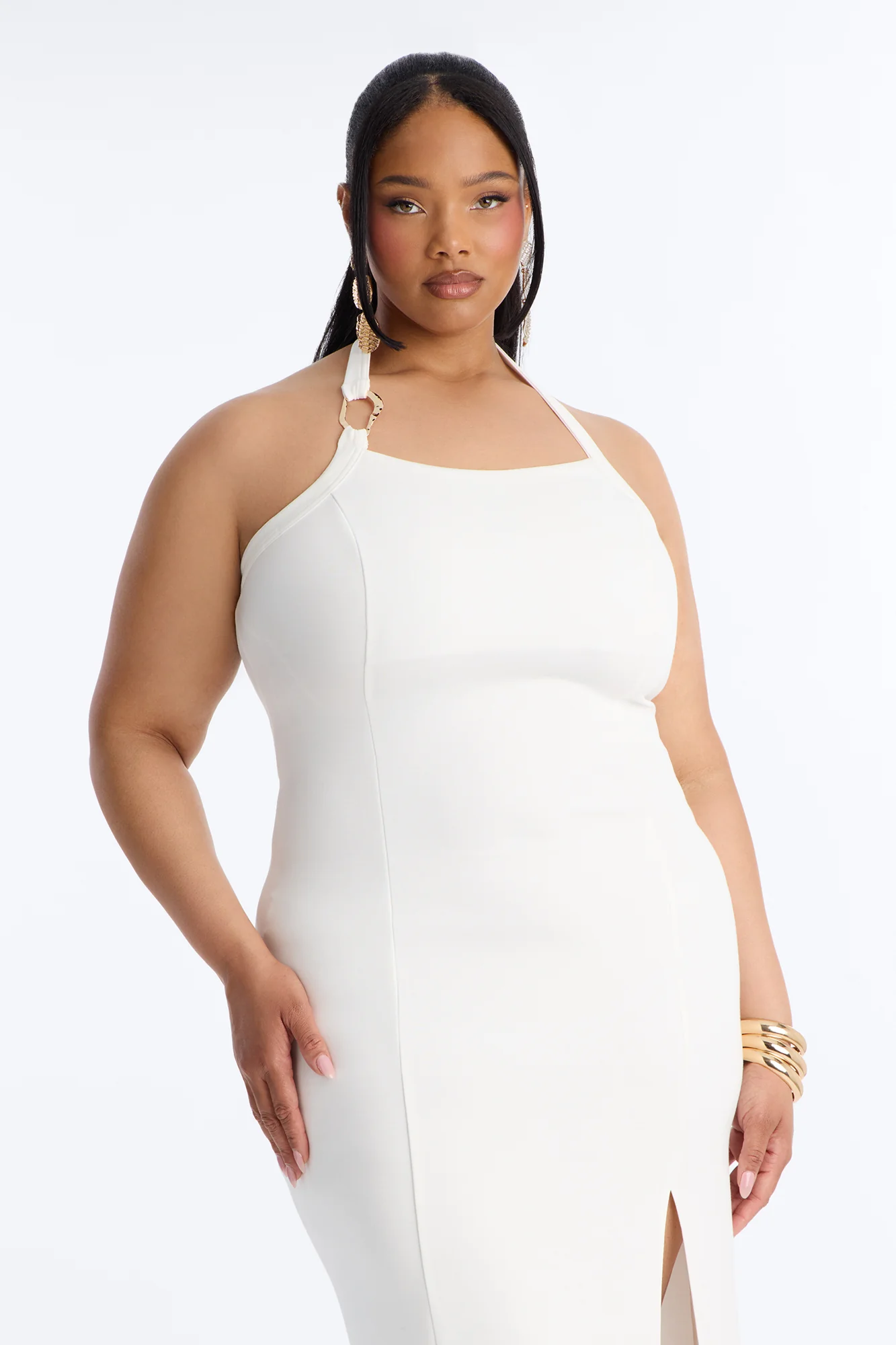 Jezabell Halter Maxi Dress - White - Image 6