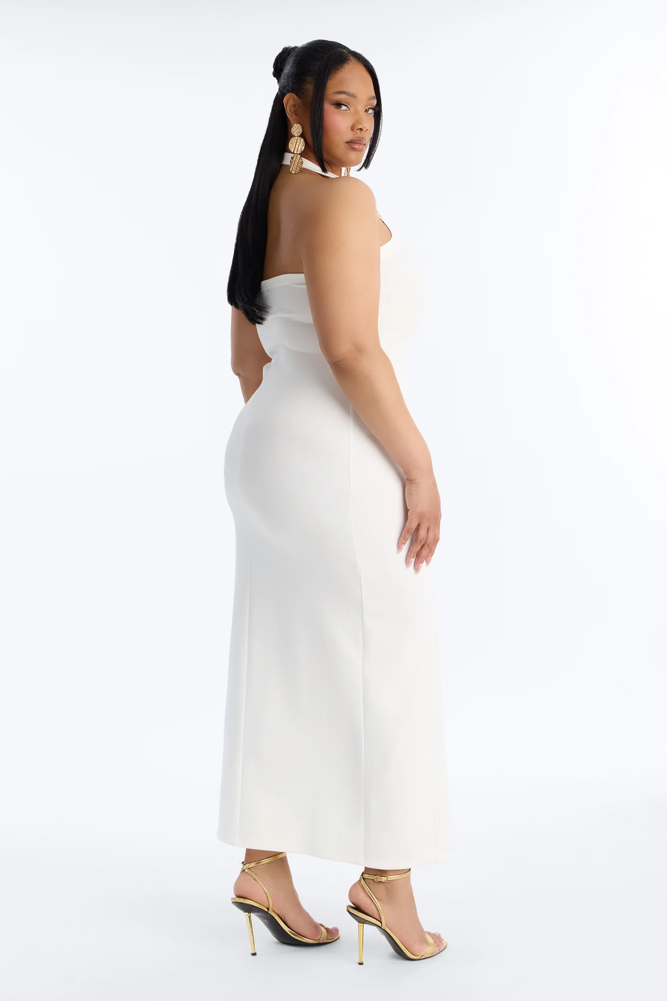 Jezabell Halter Maxi Dress - White - Image 8