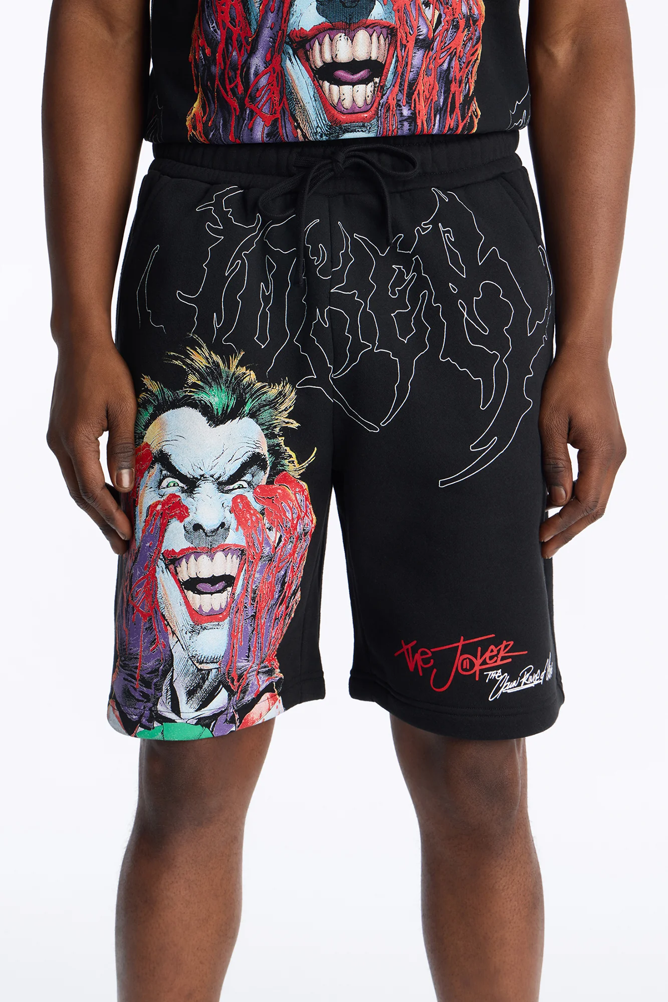 Joker All Over Print Relaxed Sweat Short - Black - Image 3
