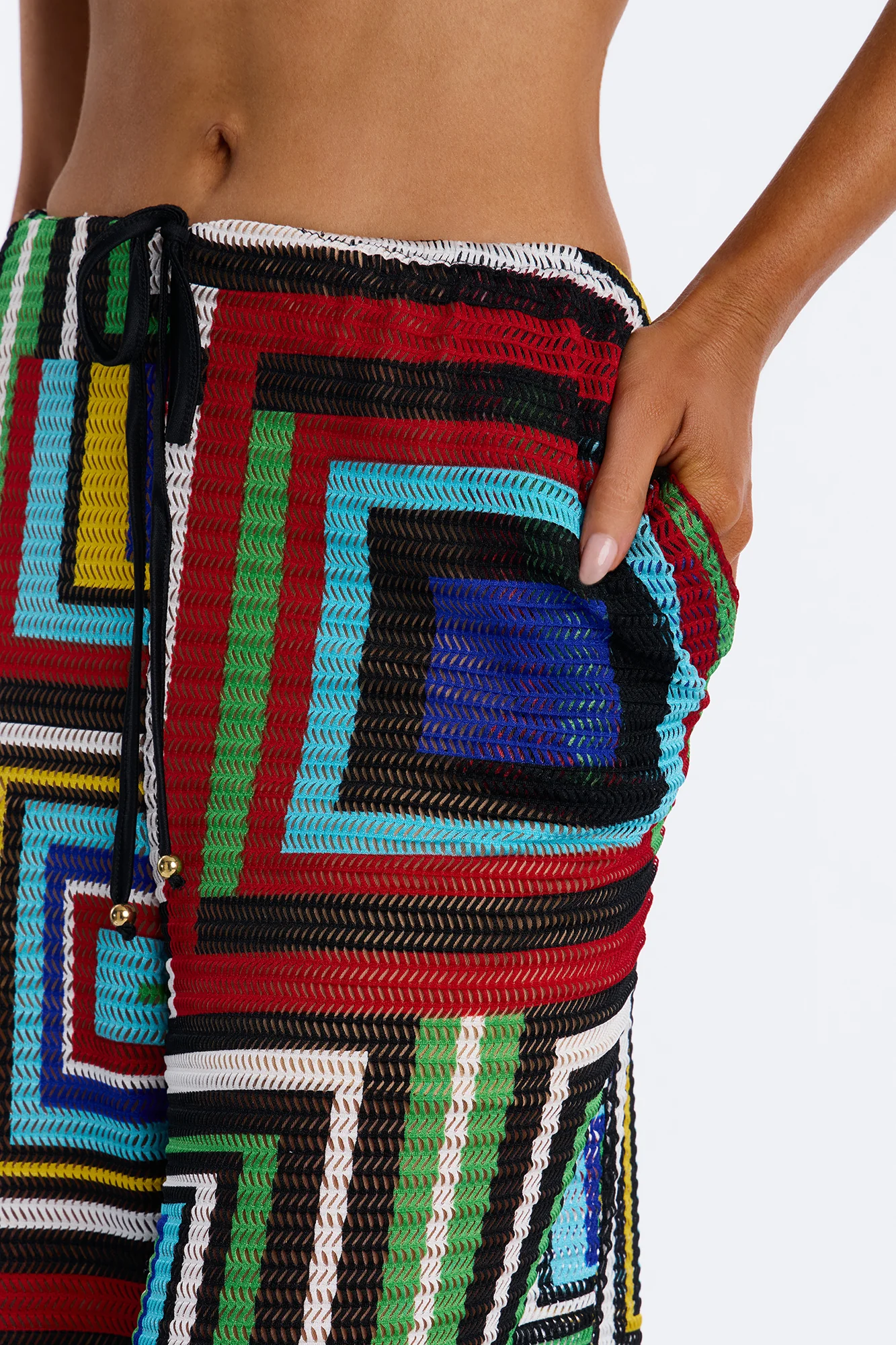 Jordyn Crochet 3 Piece Pant Set - Multi Color - Image 3