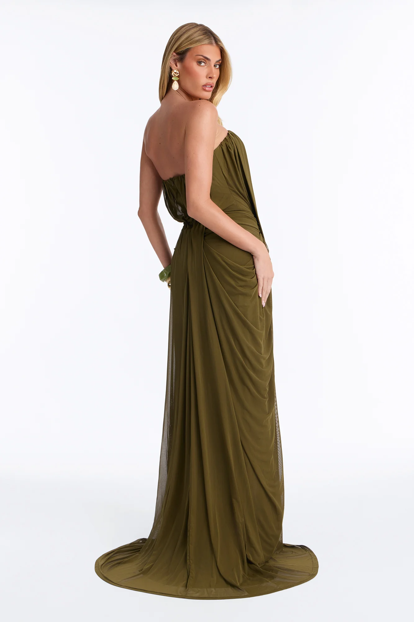 Jordynn Mesh Maxi Dress - Olive - Image 4