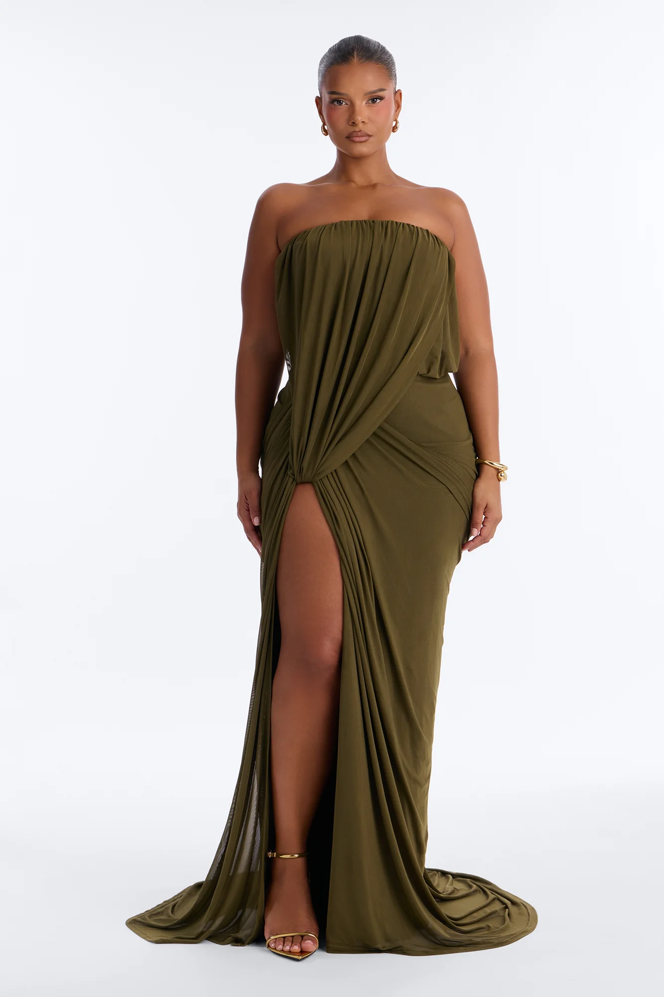 Jordynn Mesh Maxi Dress - Olive - Image 5