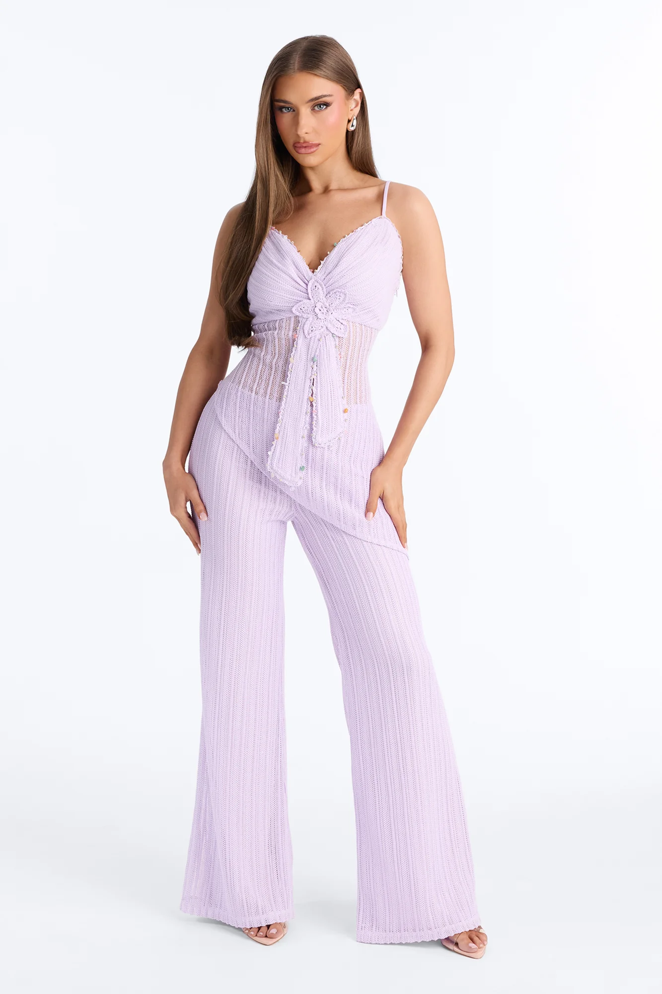 Judy Crochet Pant Set - Lilac