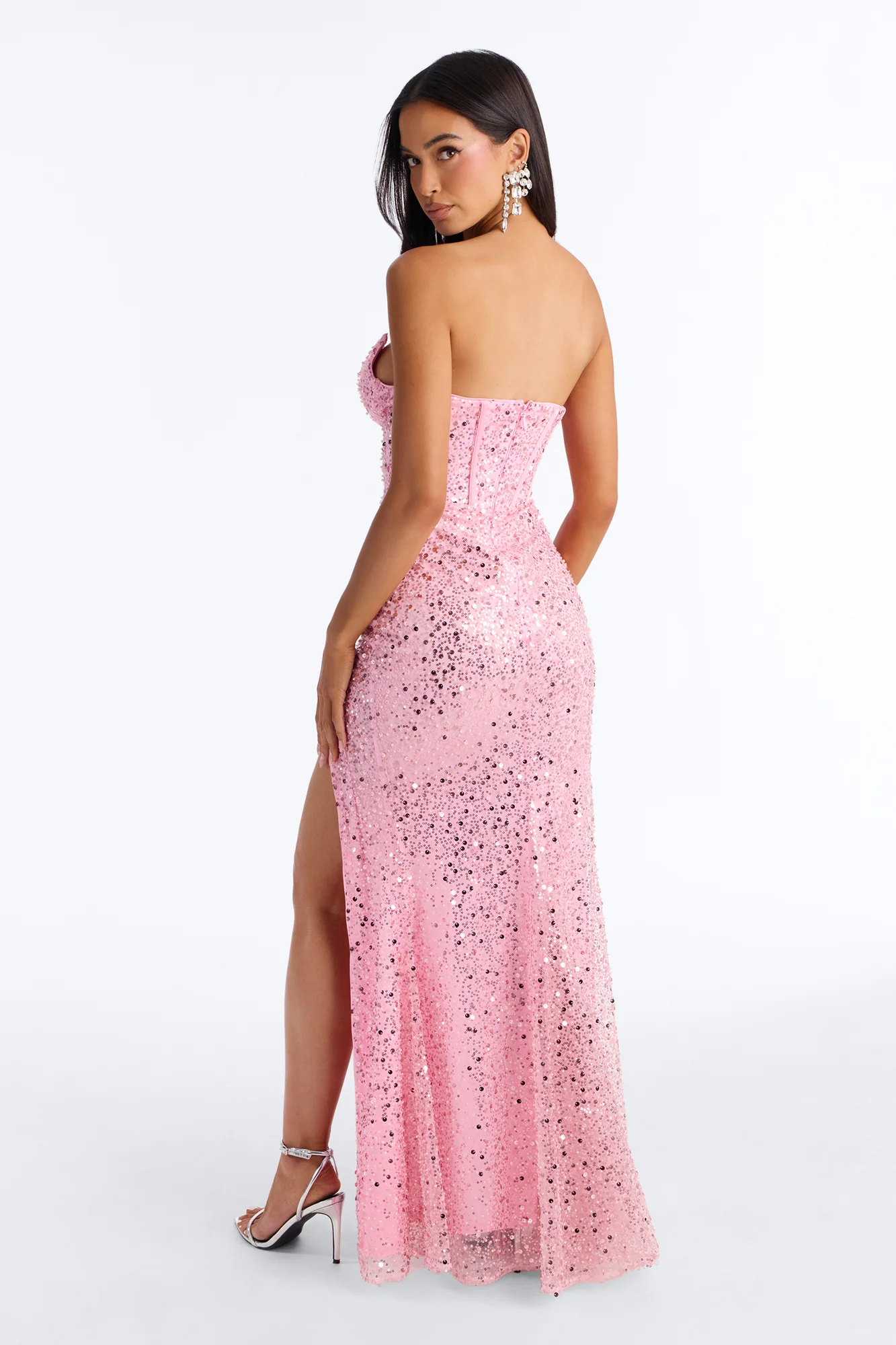 Juliana Embellished Corset Gown - Pink - Image 5