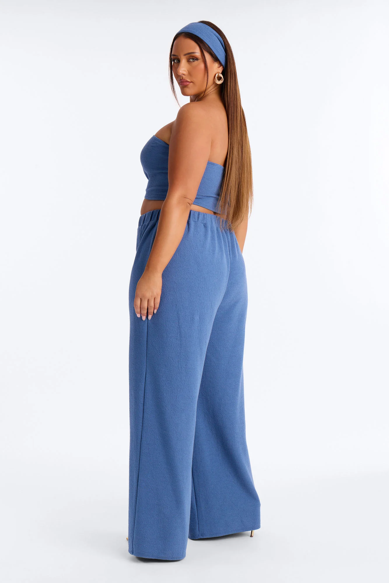 Juliette Textured 3 Piece Pant Set - Blue - Image 8
