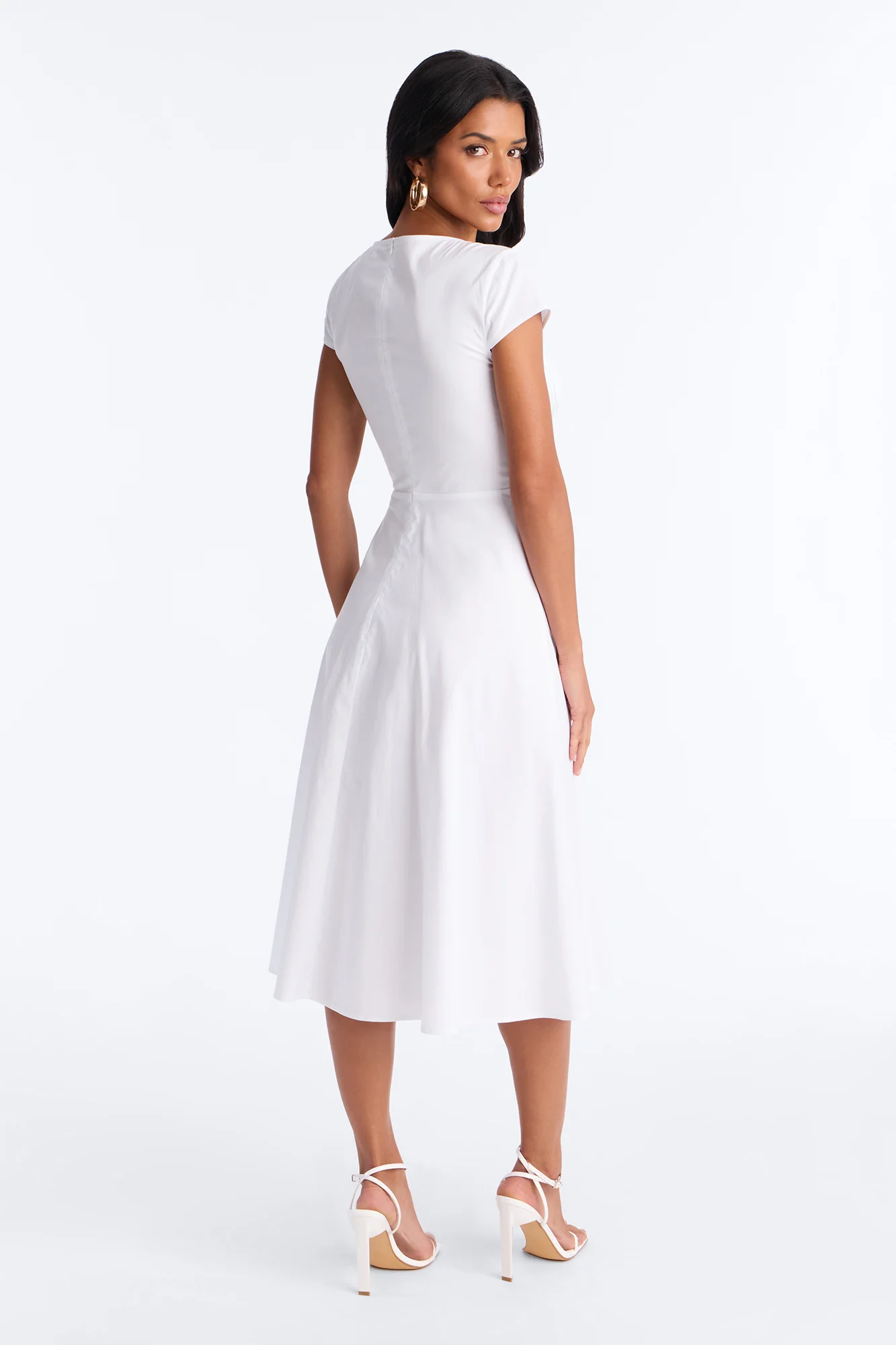 Juniper Cap Sleeve Midi Dress - White - Image 4