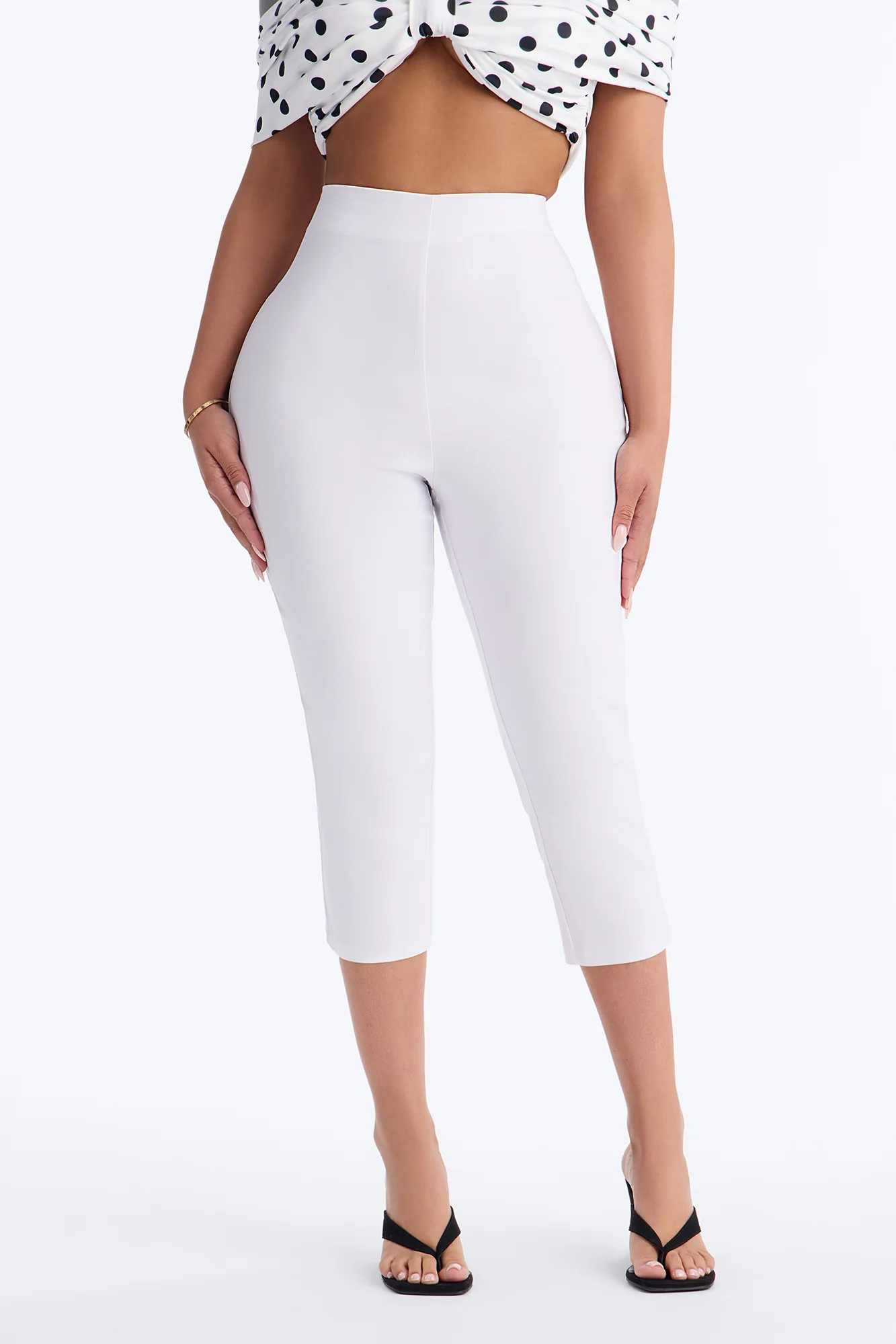 Just A Girl Capri Pant - White - Image 2