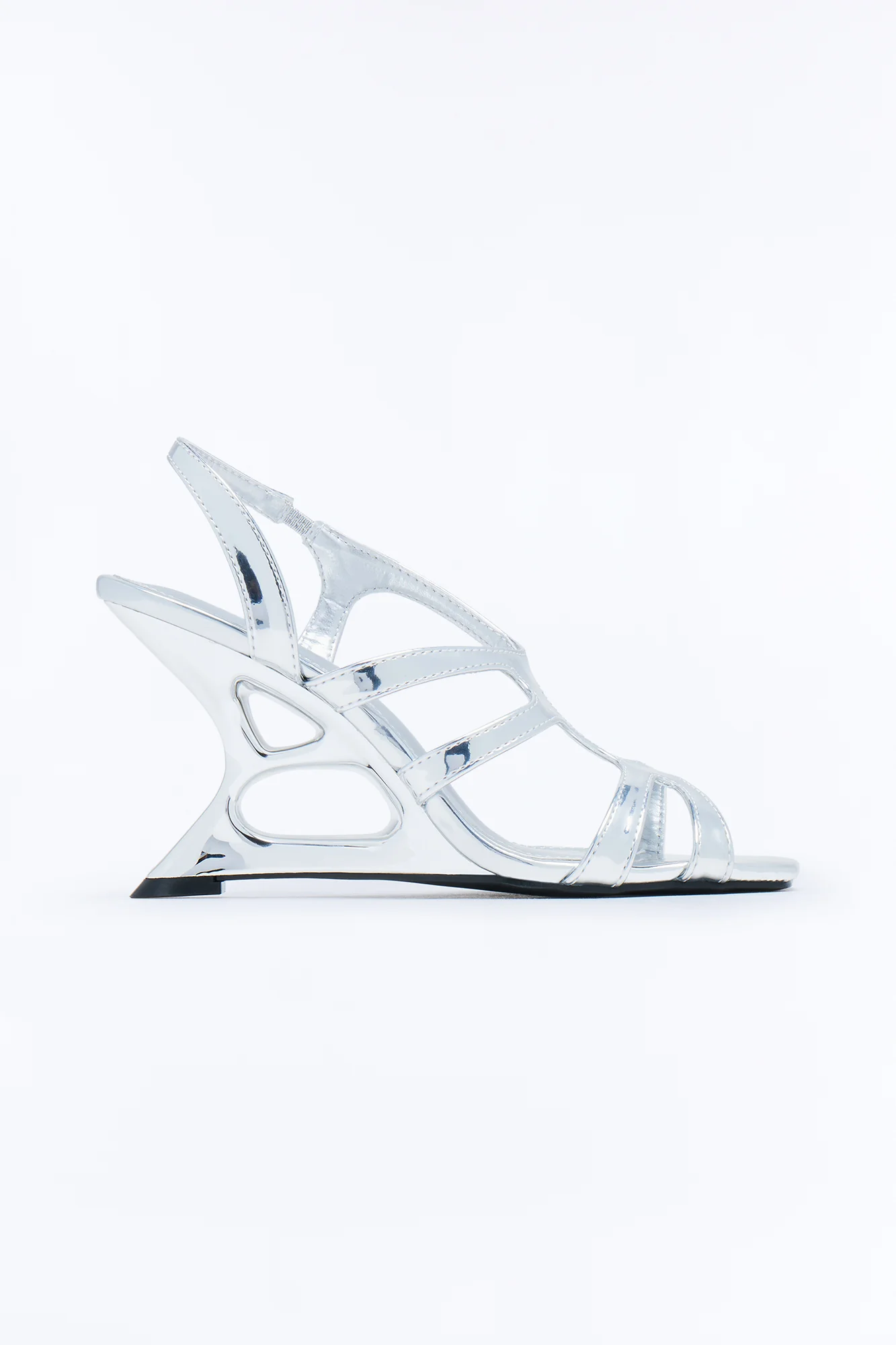 Kailani Novelty Slingback Wedges - Silver - Image 3