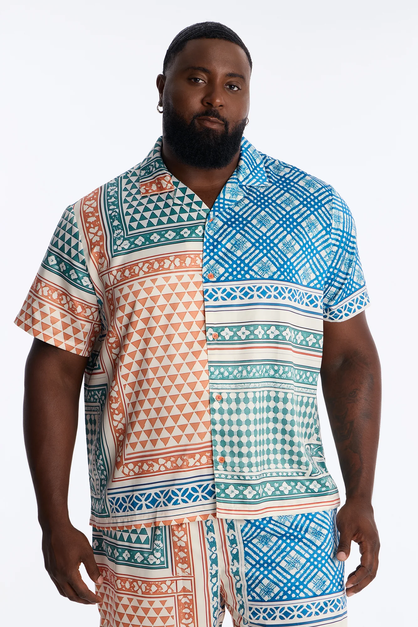 Kair Cuban Collar Button Up Shirt - Multi Color - Image 5