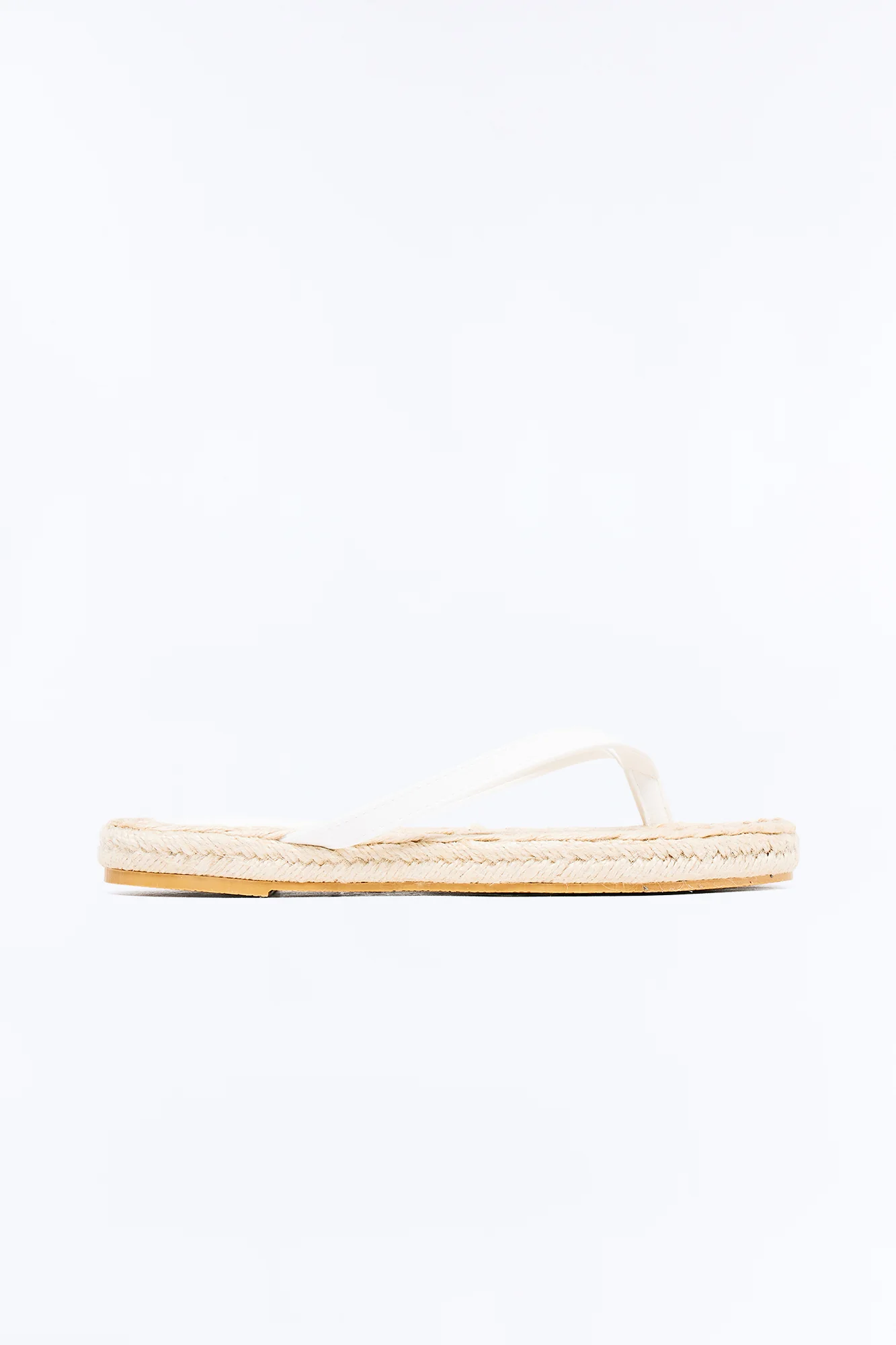 Kasara Jute Flip Flops - White