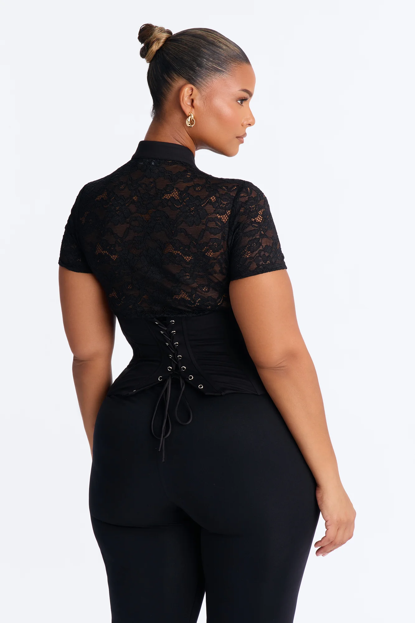 Katherine Lace Corset Top - Black - Image 8