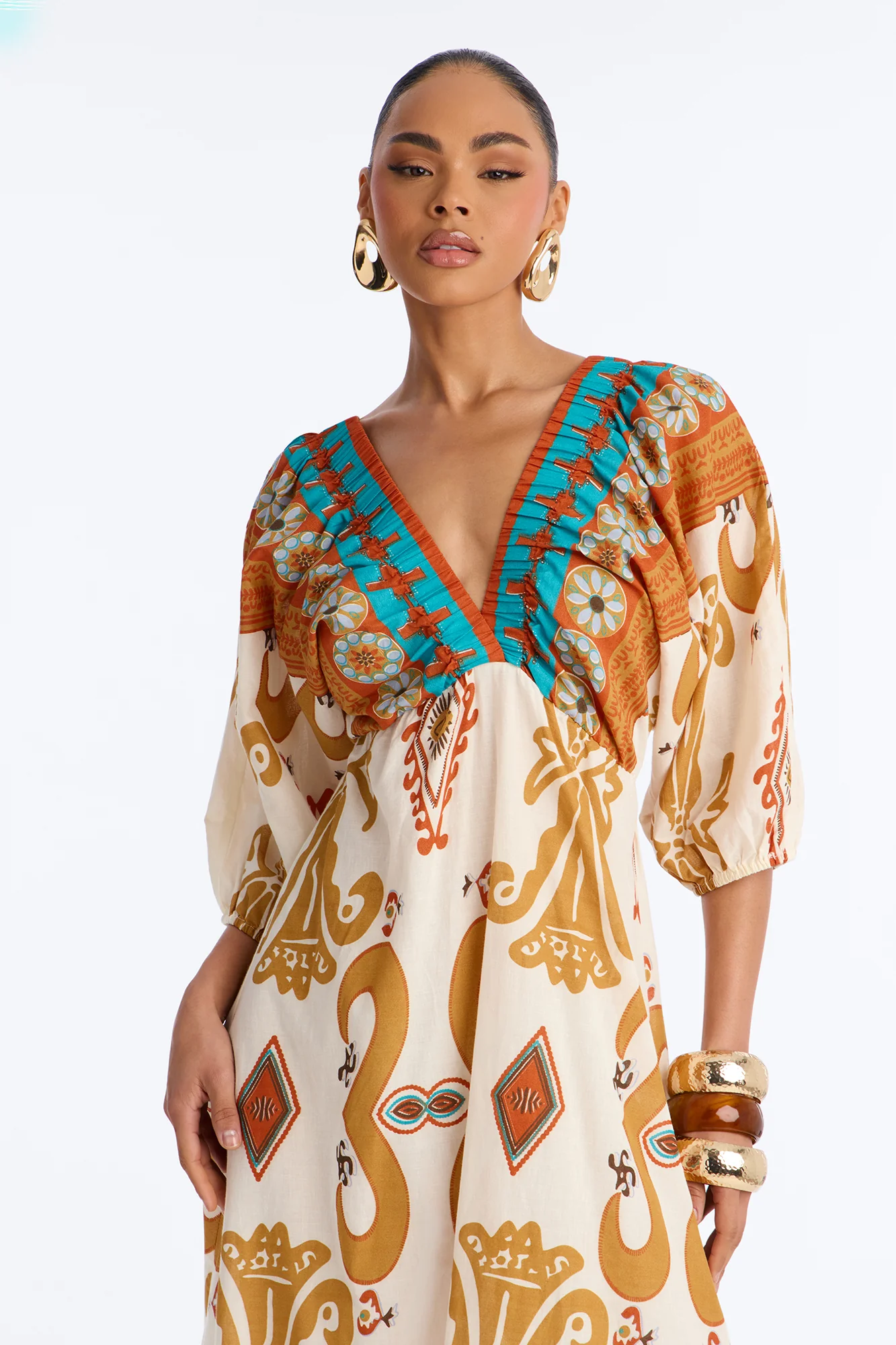 Kayla Printed Maxi Dress - Ivory/combo - Image 2