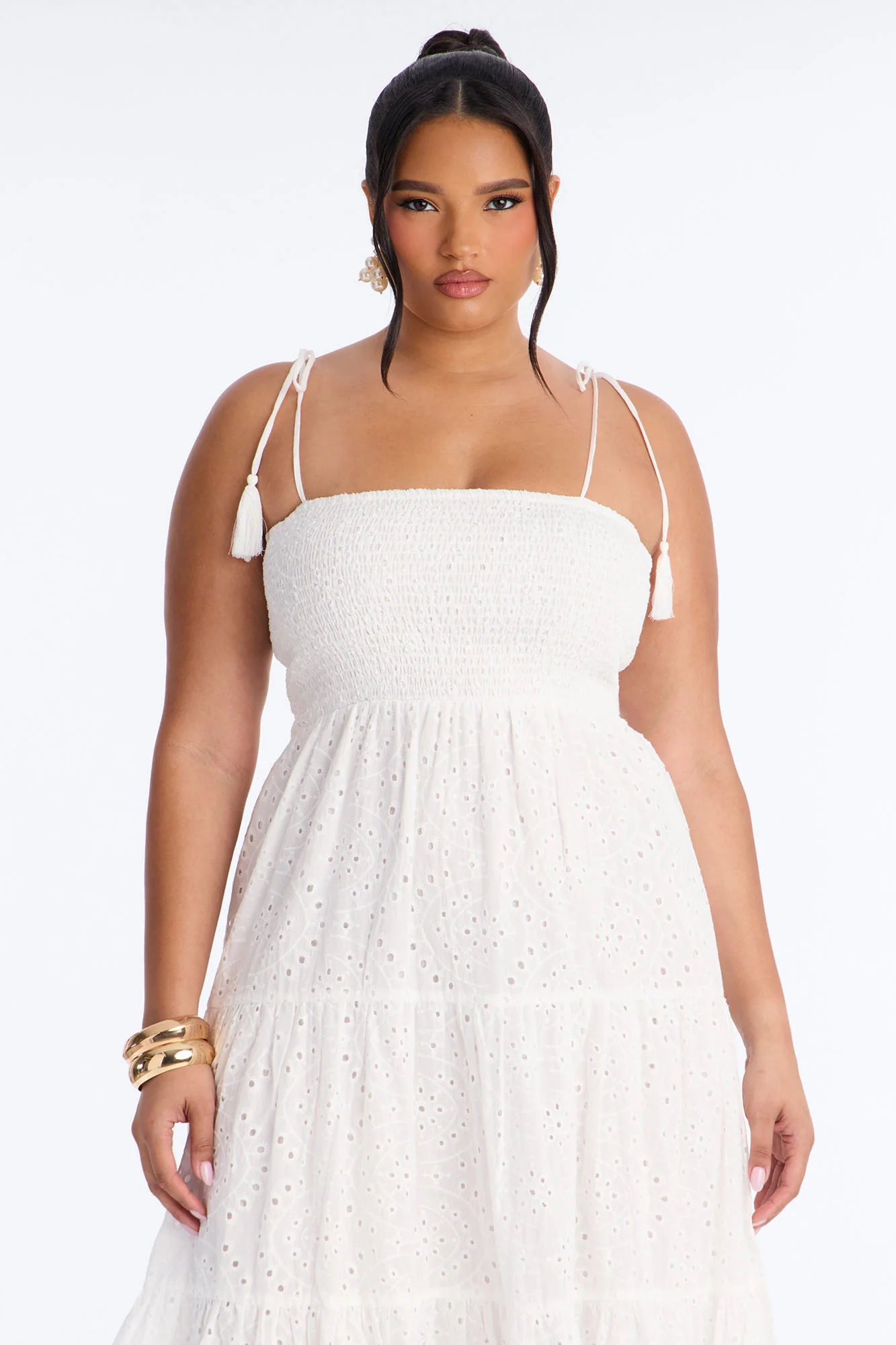 Keep It Casual Eyelet Maxi Dress - White - Image 5