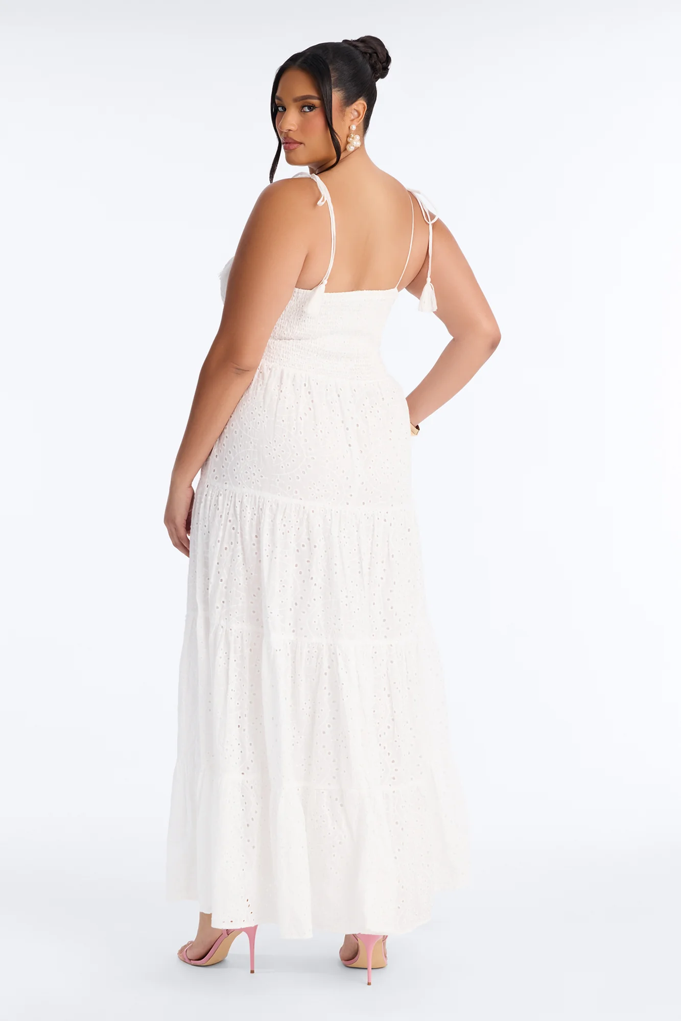 Keep It Casual Eyelet Maxi Dress - White - Image 7