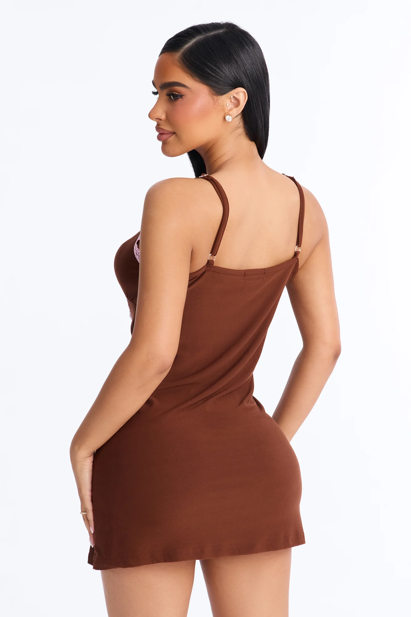 Keep Me Warm PJ Sleep Dress - Brown/combo - Image 3