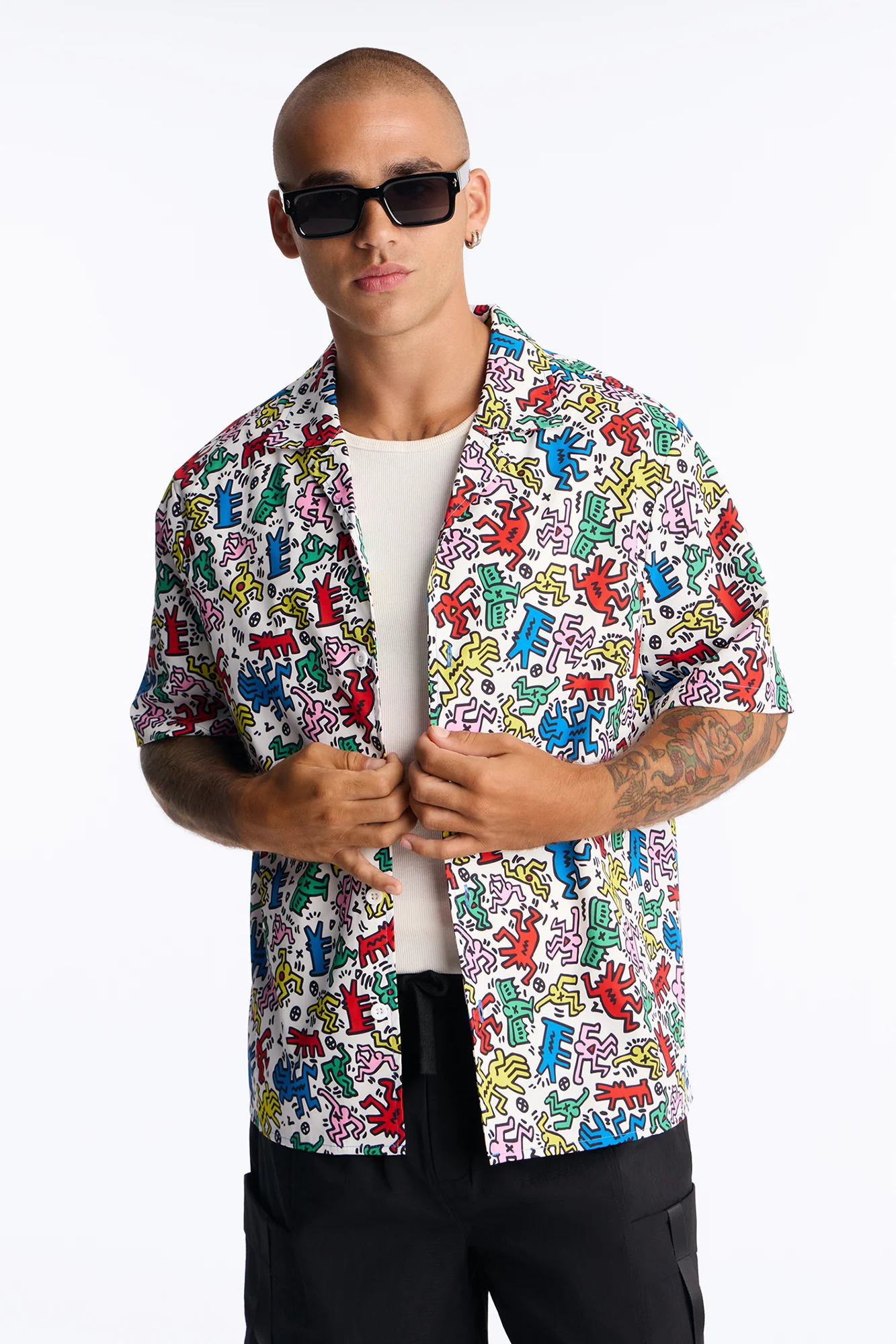 Keith Haring Drip Button Up Shirt - Multi Color