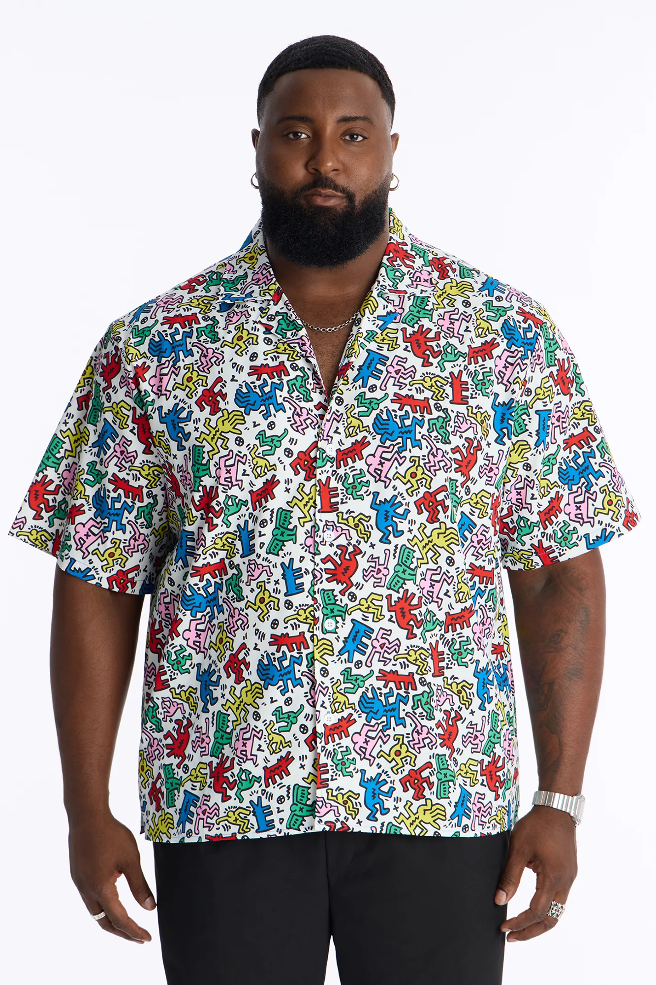 Keith Haring Drip Button Up Shirt - Multi Color - Image 5