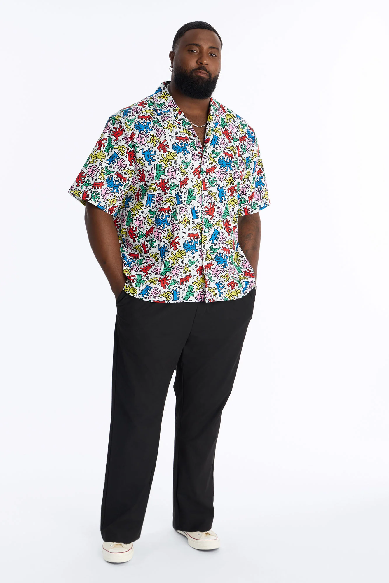 Keith Haring Drip Button Up Shirt - Multi Color - Image 6