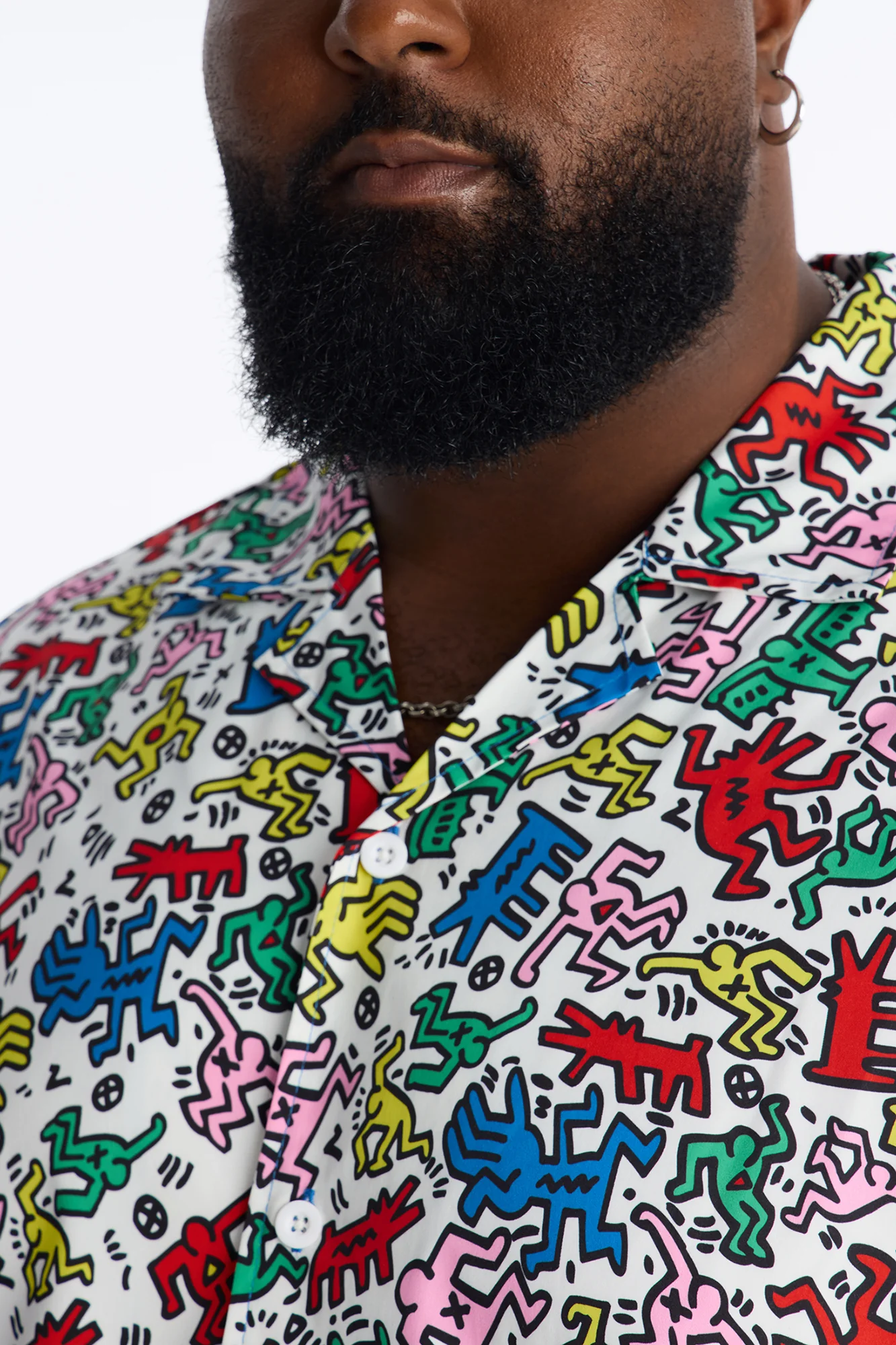 Keith Haring Drip Button Up Shirt - Multi Color - Image 7