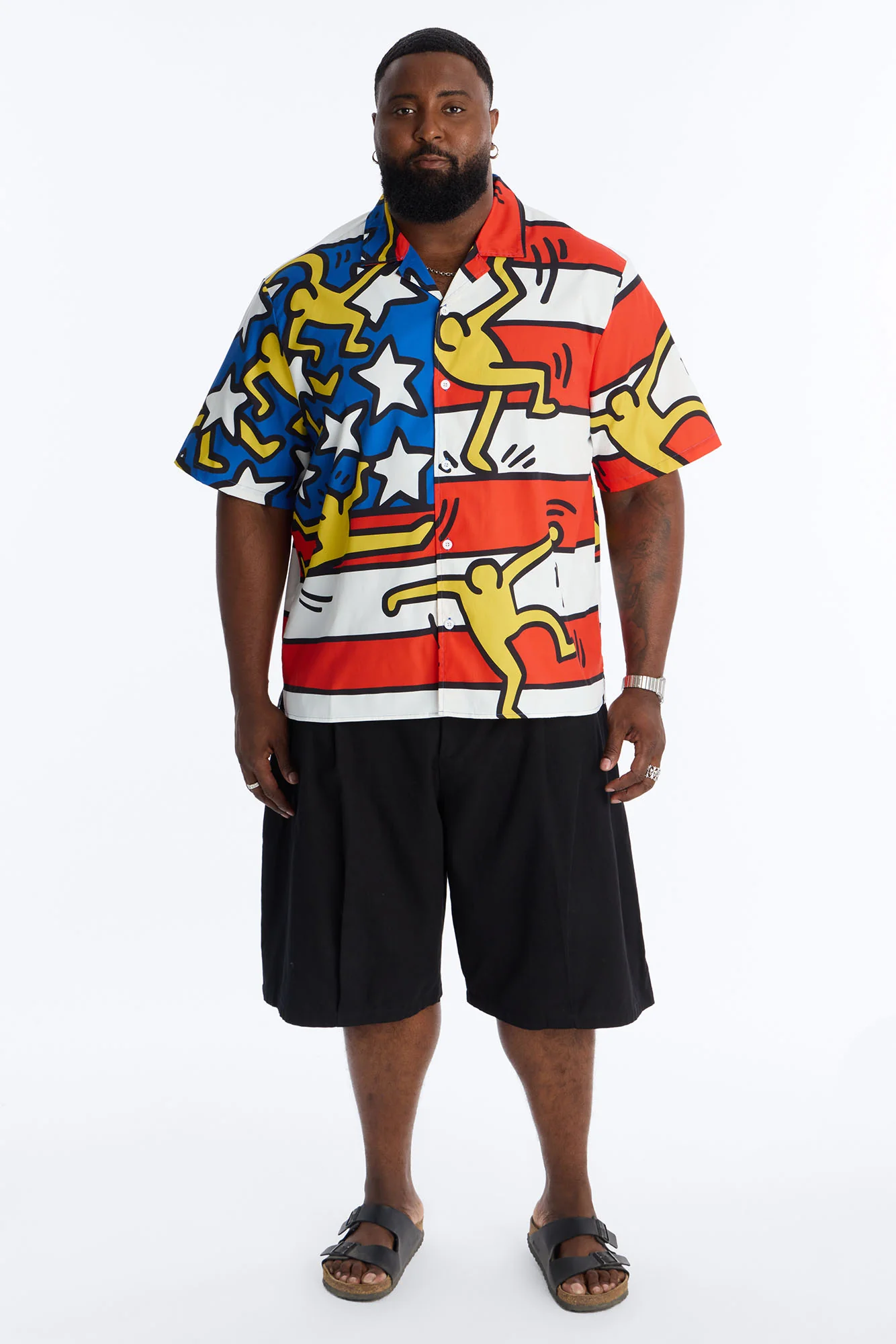 Keith Haring Freedom Button Up Shirt - Multi Color - Image 5