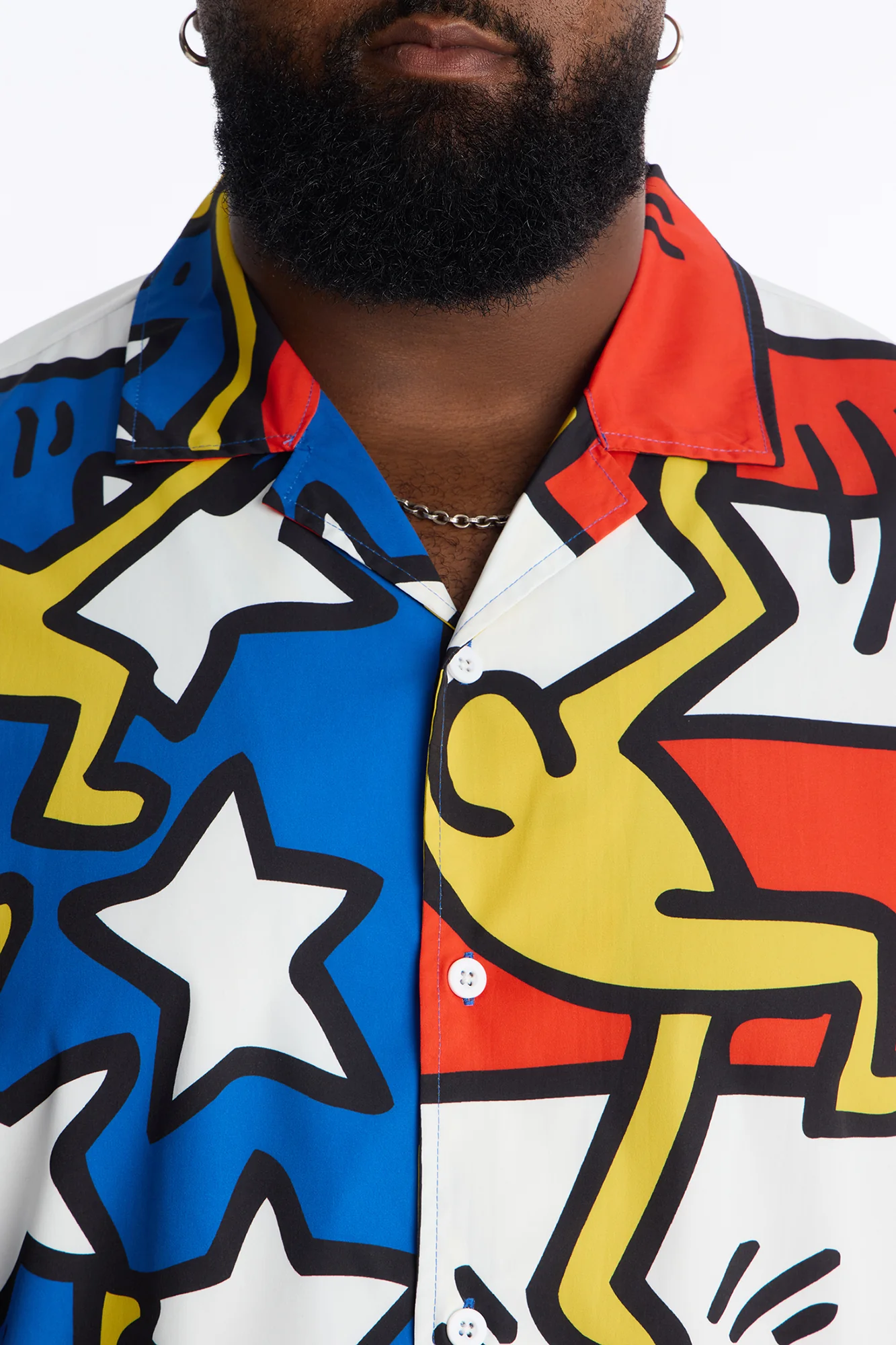 Keith Haring Freedom Button Up Shirt - Multi Color - Image 6