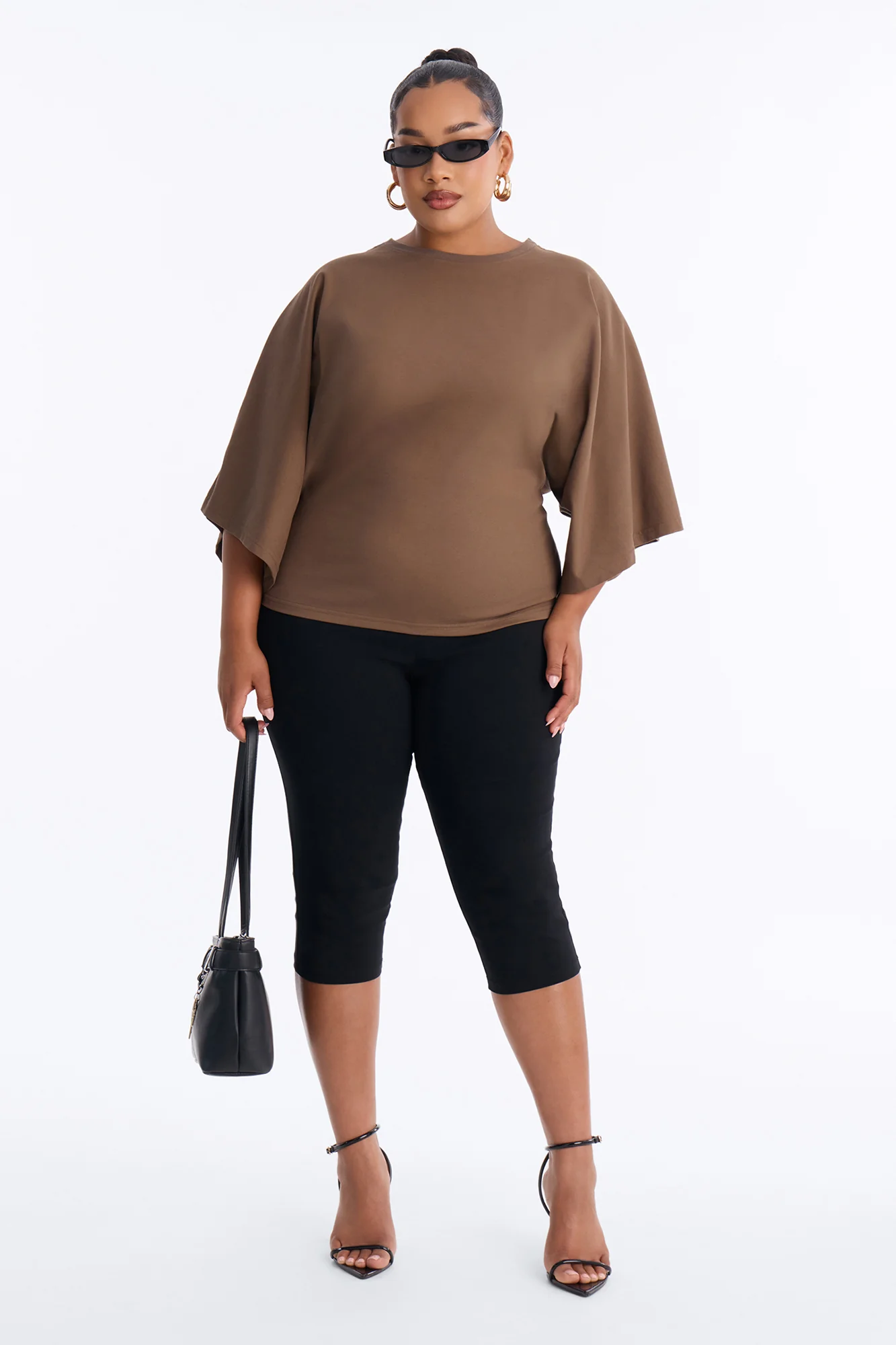 Kendall Oversized Short Sleeve T-Shirt - Chocolate - Image 5