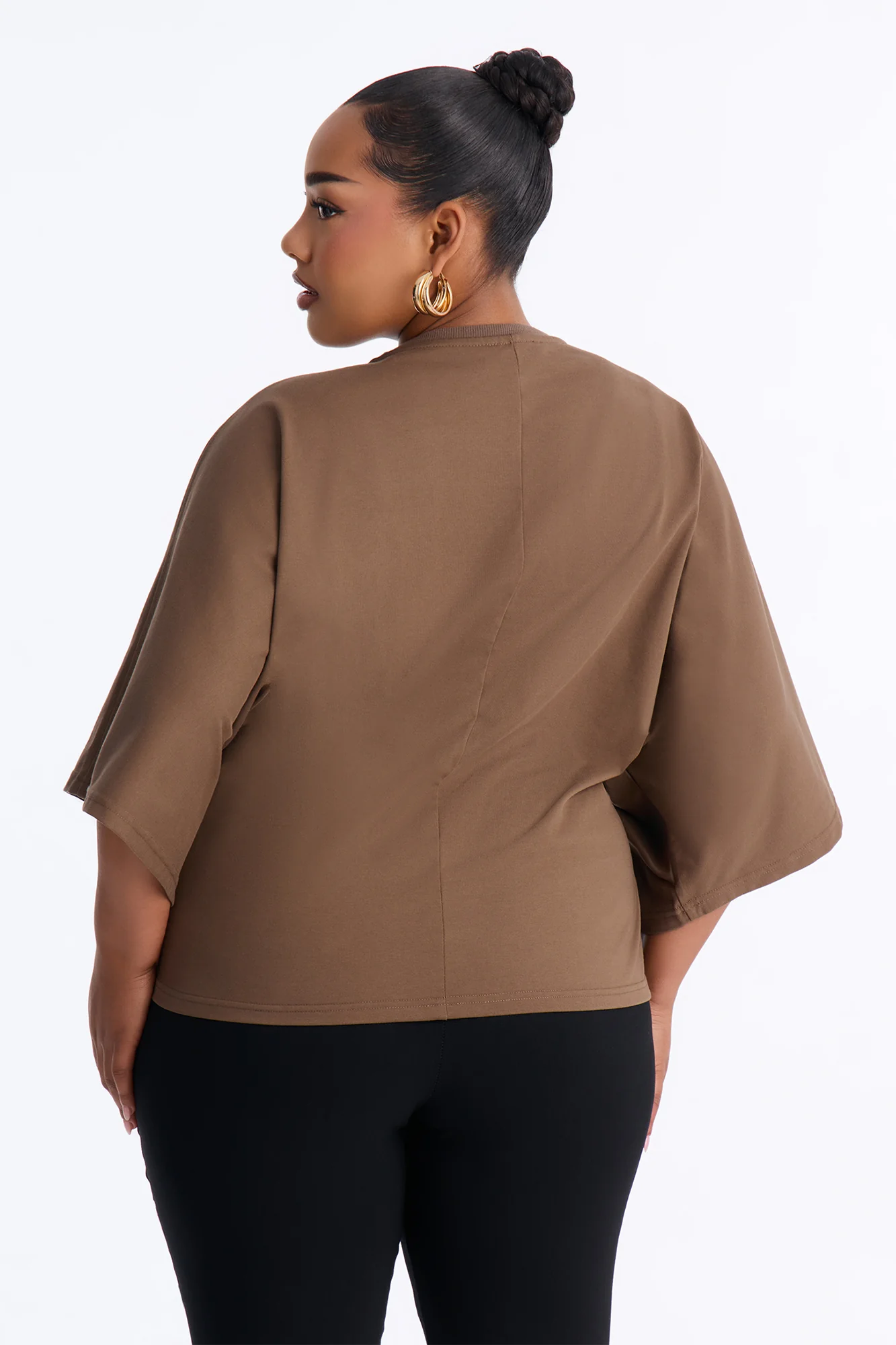 Kendall Oversized Short Sleeve T-Shirt - Chocolate - Image 8