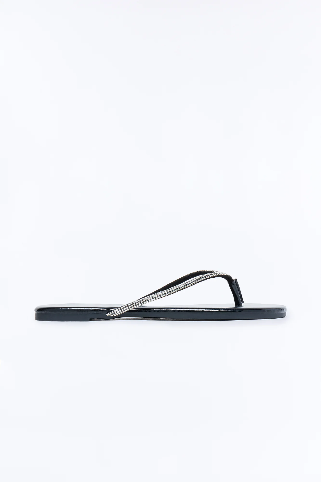 Kiko Rhinestone Trim Flip Flops - Black - Image 4