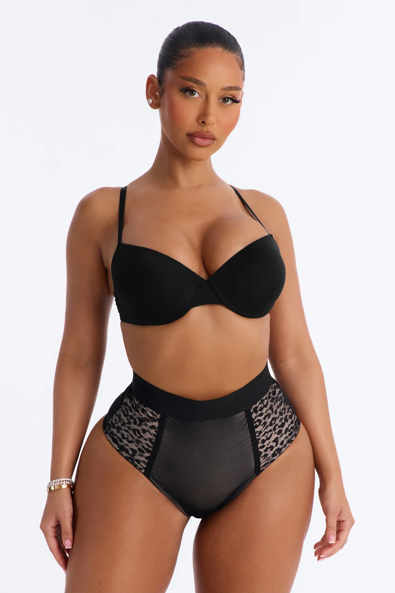 Kimberly Animal High Waist Shaping Brief Panty - Black/Brown - Image 2