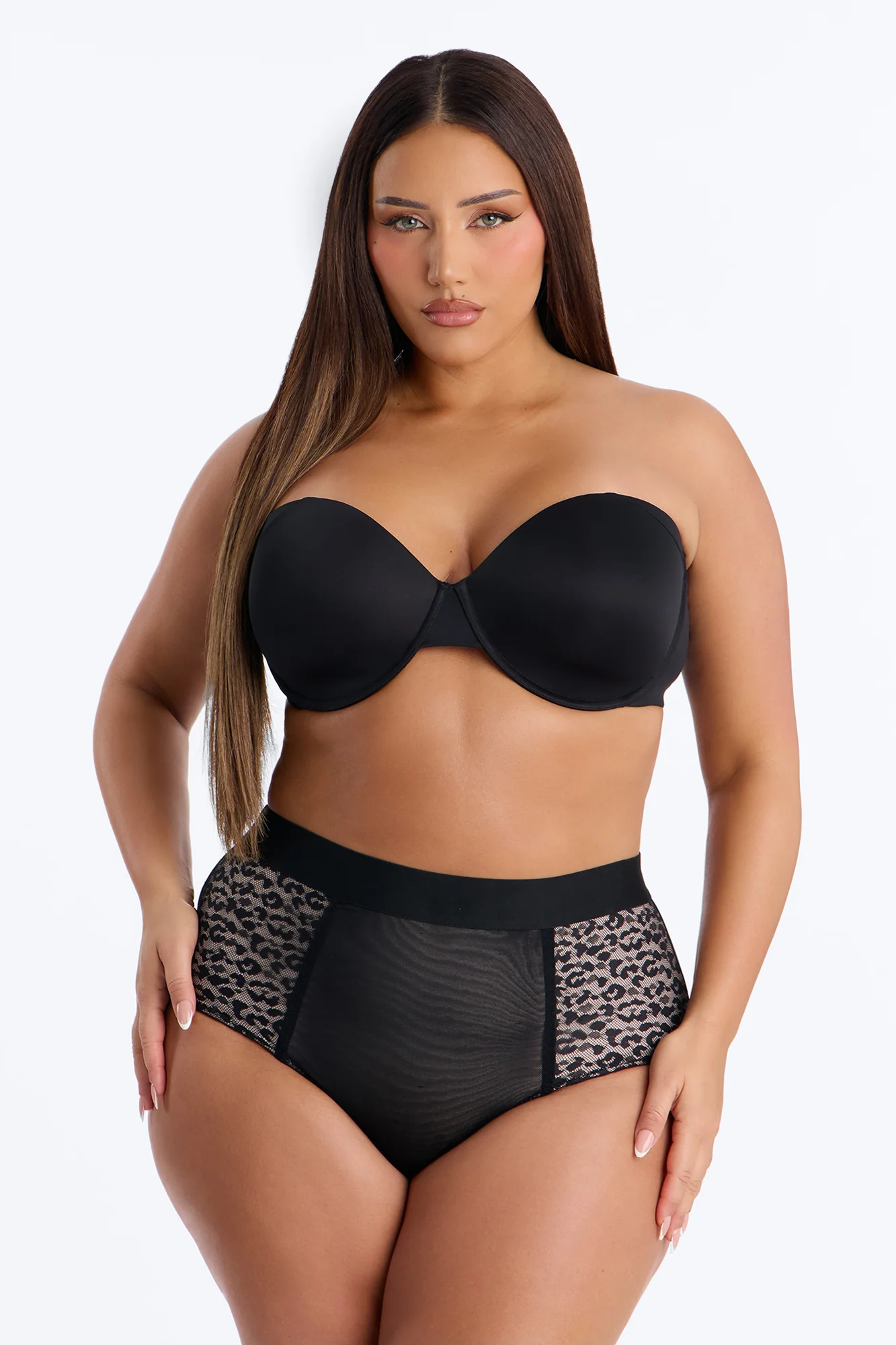 Kimberly Animal High Waist Shaping Brief Panty - Black/Brown - Image 5