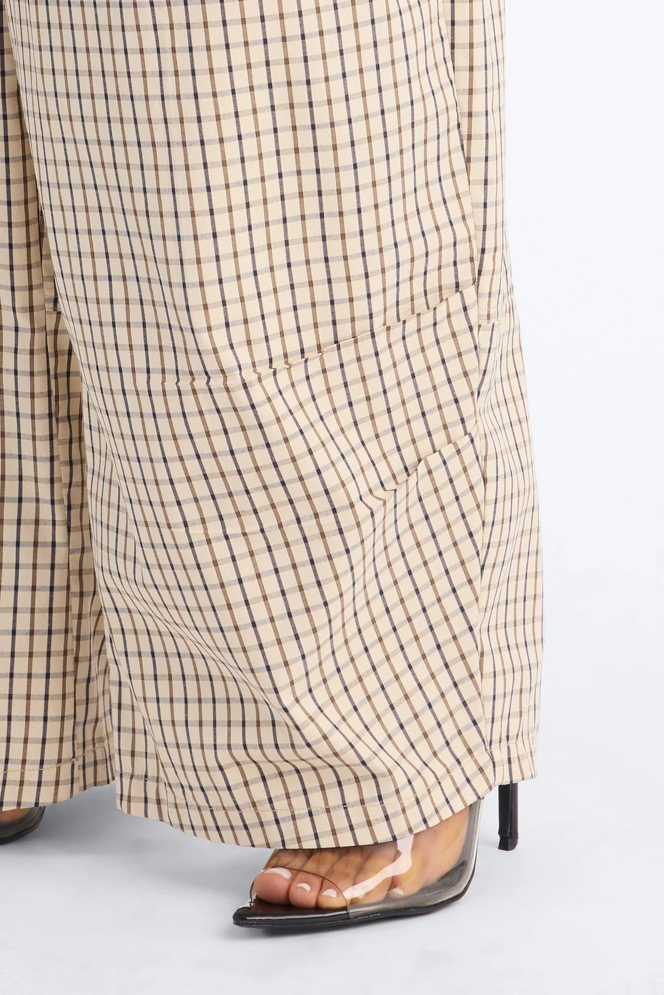 Kiyla Barrel Leg Mid Rise Pant - Sand/combo - Image 3