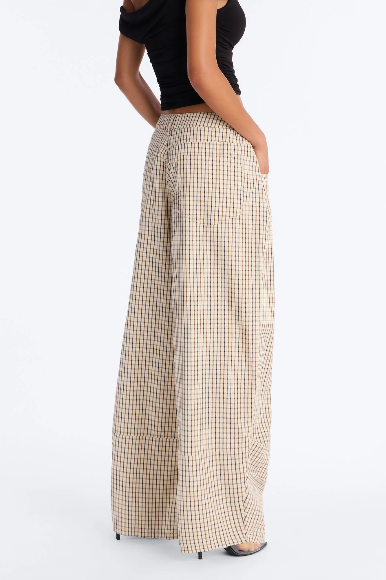 Kiyla Barrel Leg Mid Rise Pant - Sand/combo - Image 4