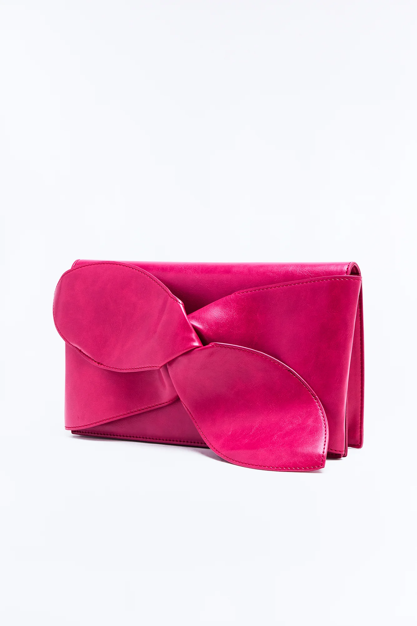 Knot Like Any Other Faux Leather Clutch - Fuchsia - Image 5