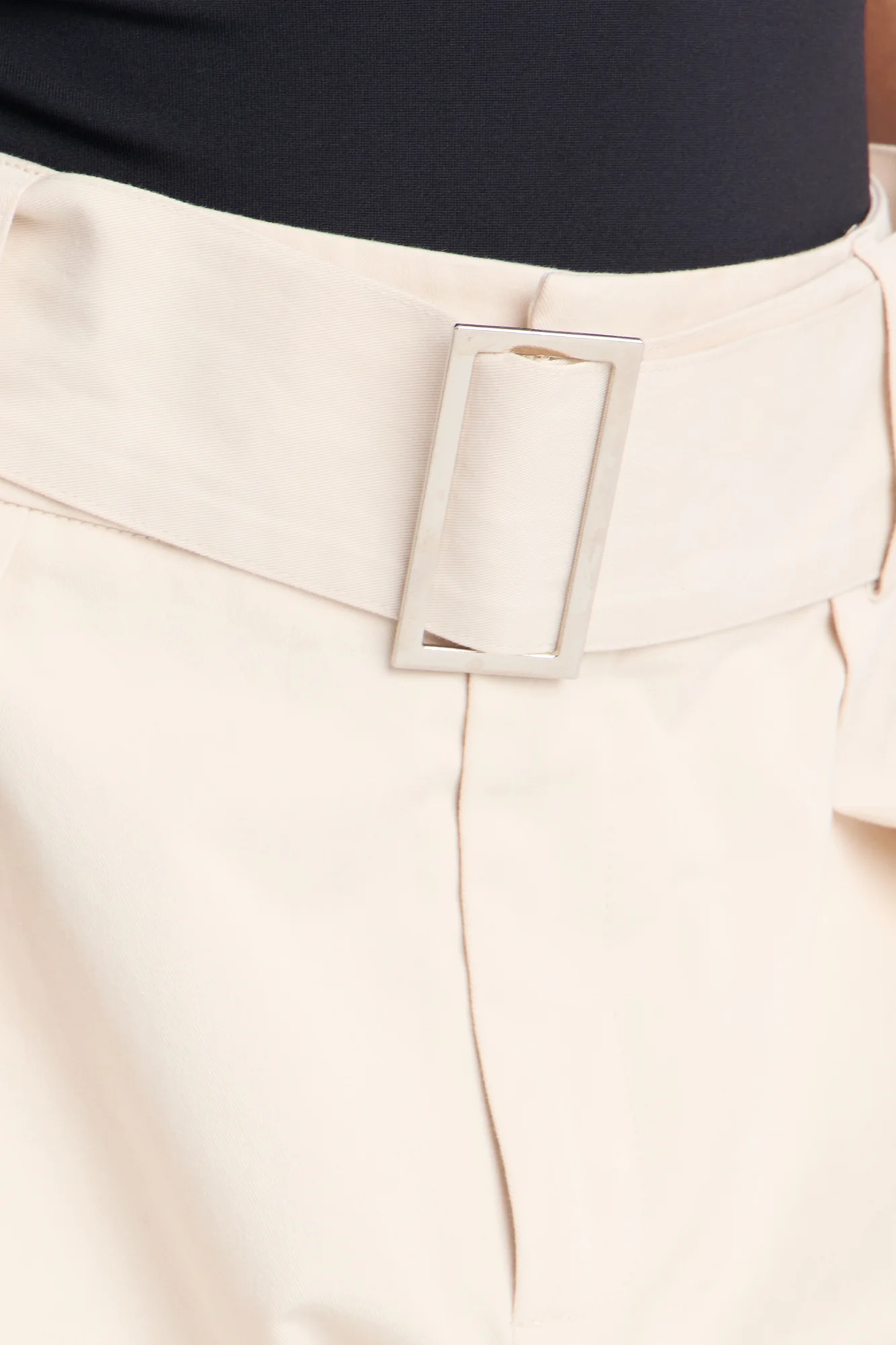 Kris Twill Belted Bubble Hem Short - Taupe - Image 3