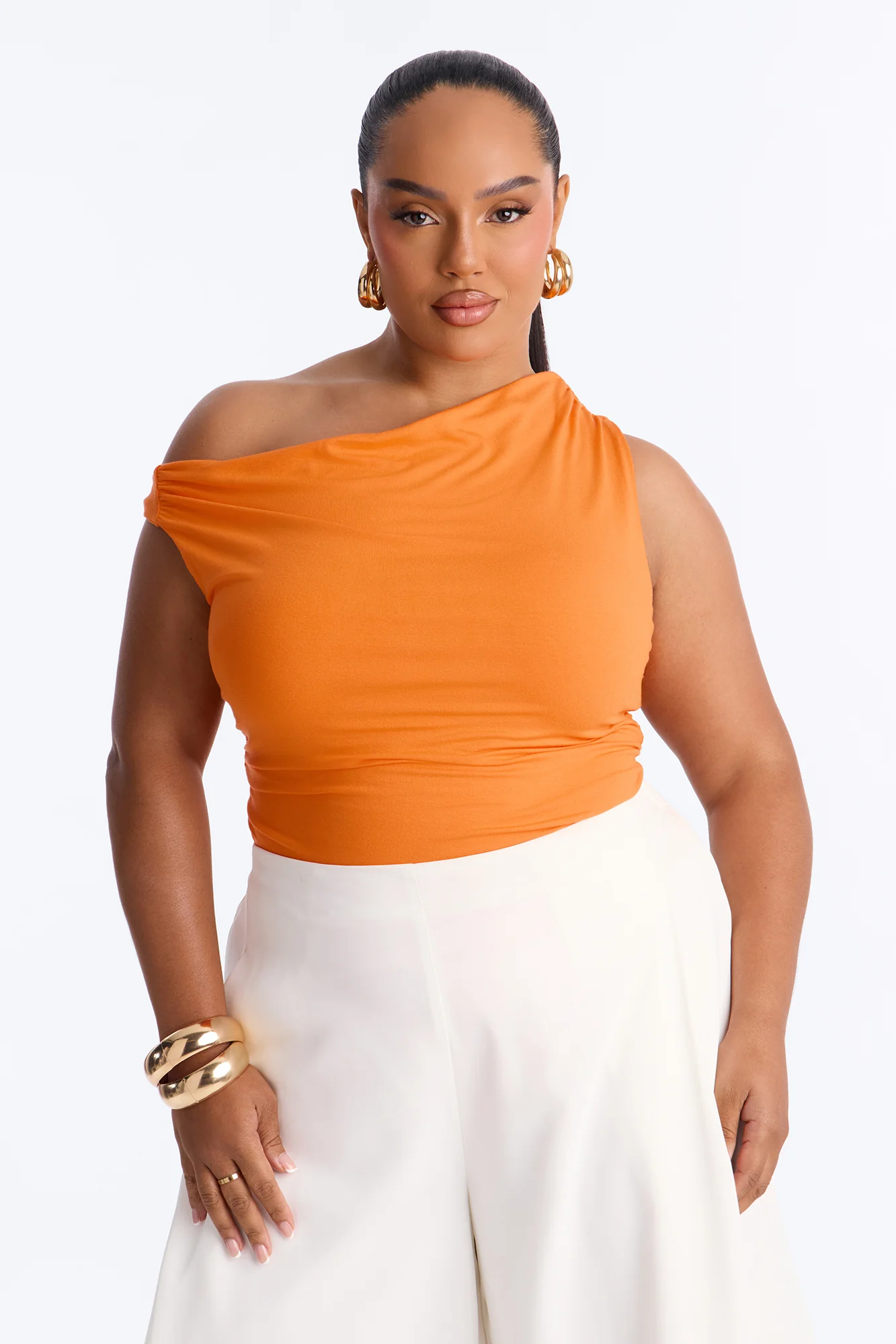 Kylie Off Shoulder Bodysuit - Orange - Image 7