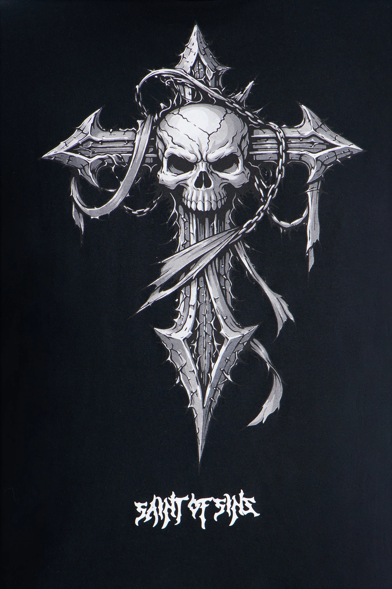 La Familia Cross And Skull Short Sleeve Tee - Black - Image 6