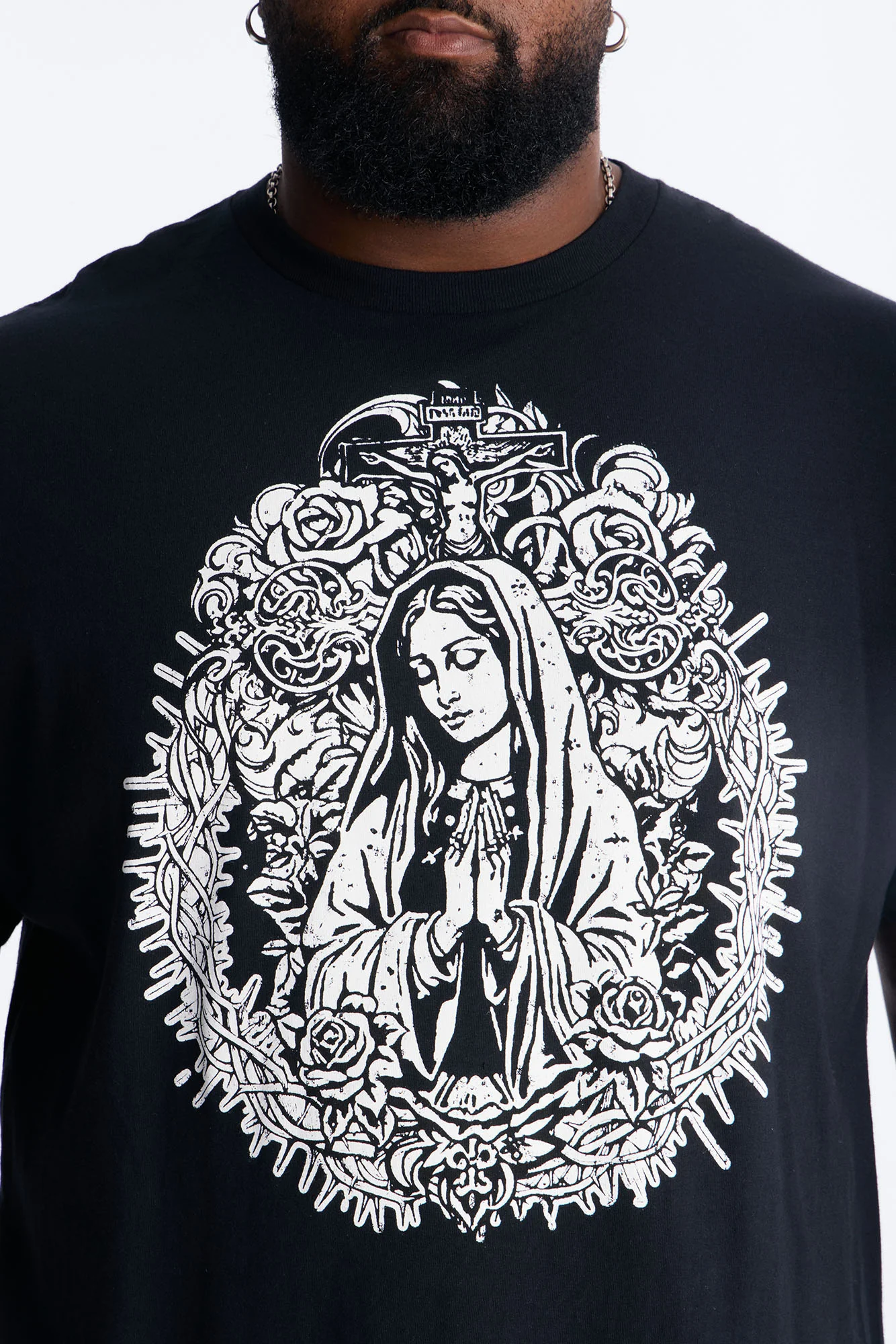 La Familia Mother Mary Short Sleeve Tee - Black - Image 6