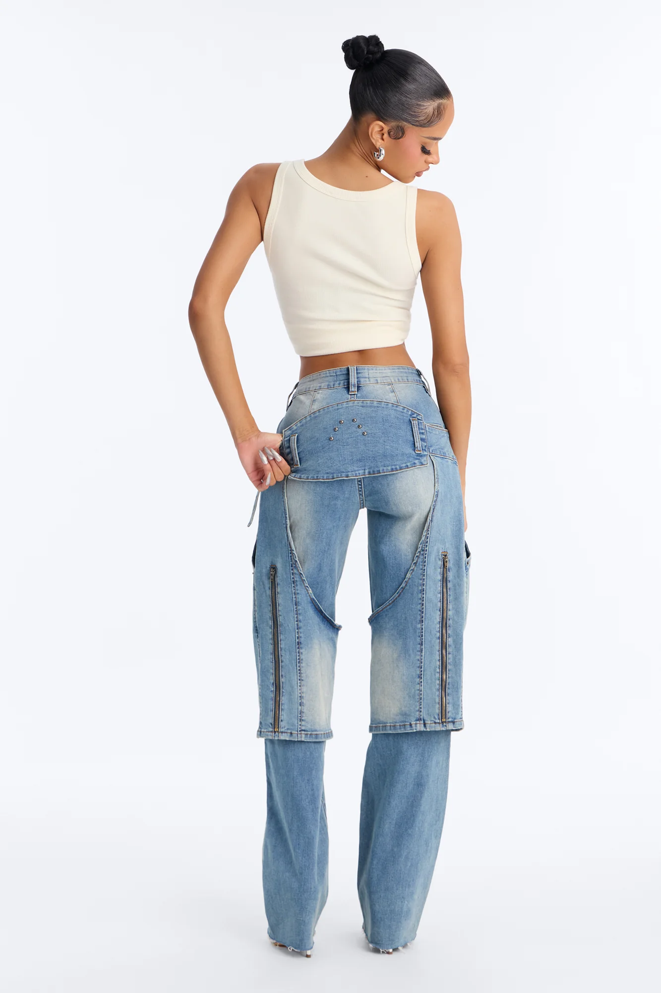 LA Showdown Chaps Straight Leg Jeans - Medium Wash - Image 5