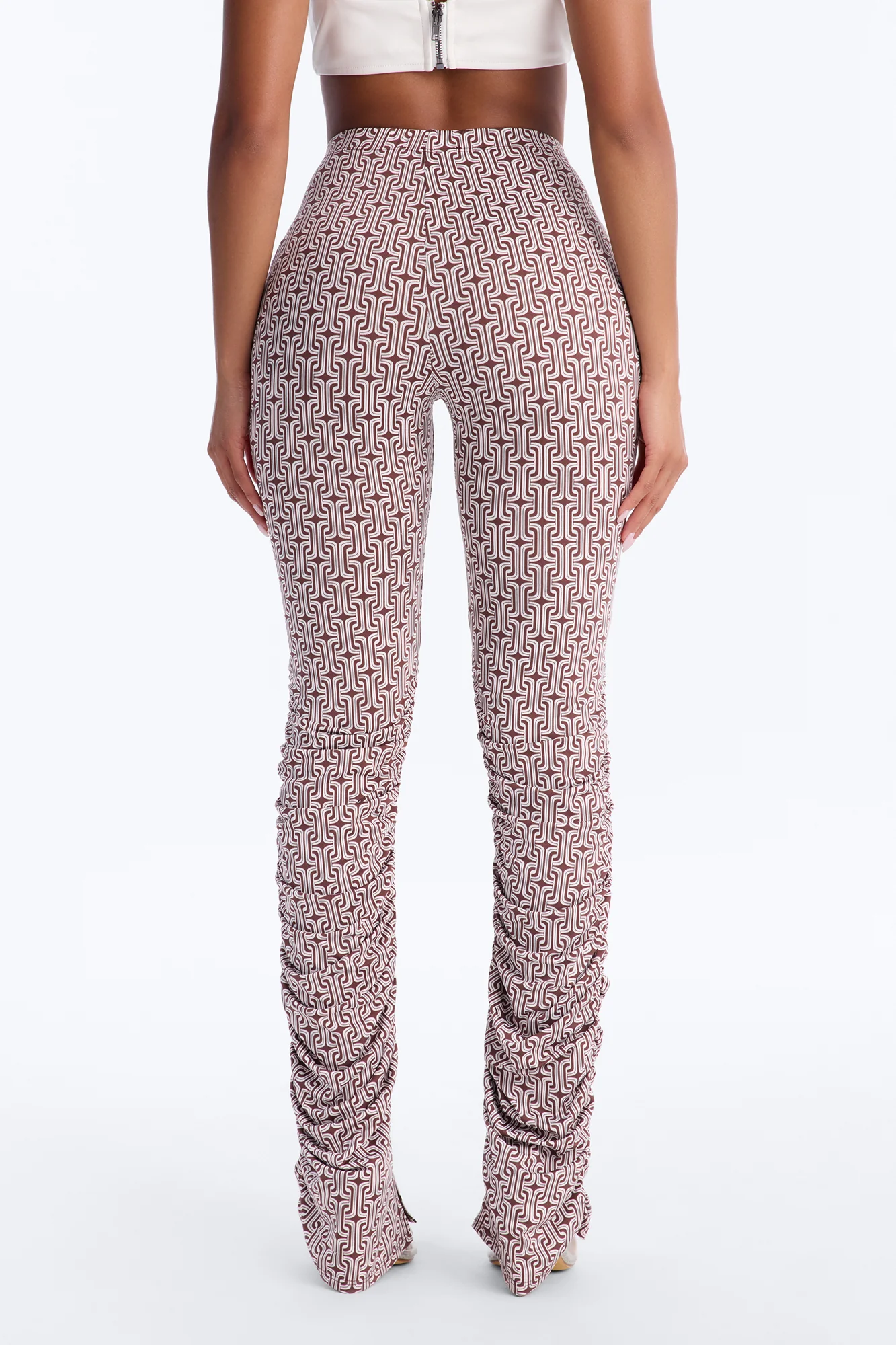 Labeled Luxe Stacked Skinny Pant - Brown/combo - Image 4