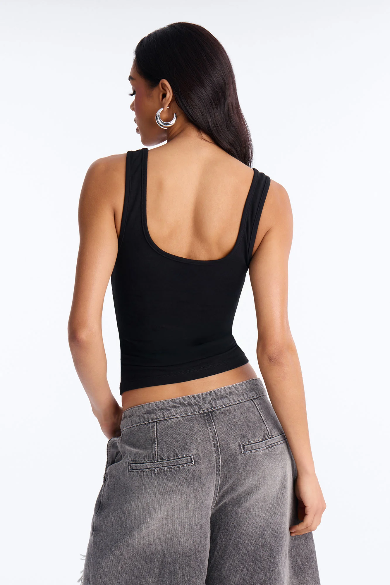 Lace Corset Graphic Tank - Black - Image 3