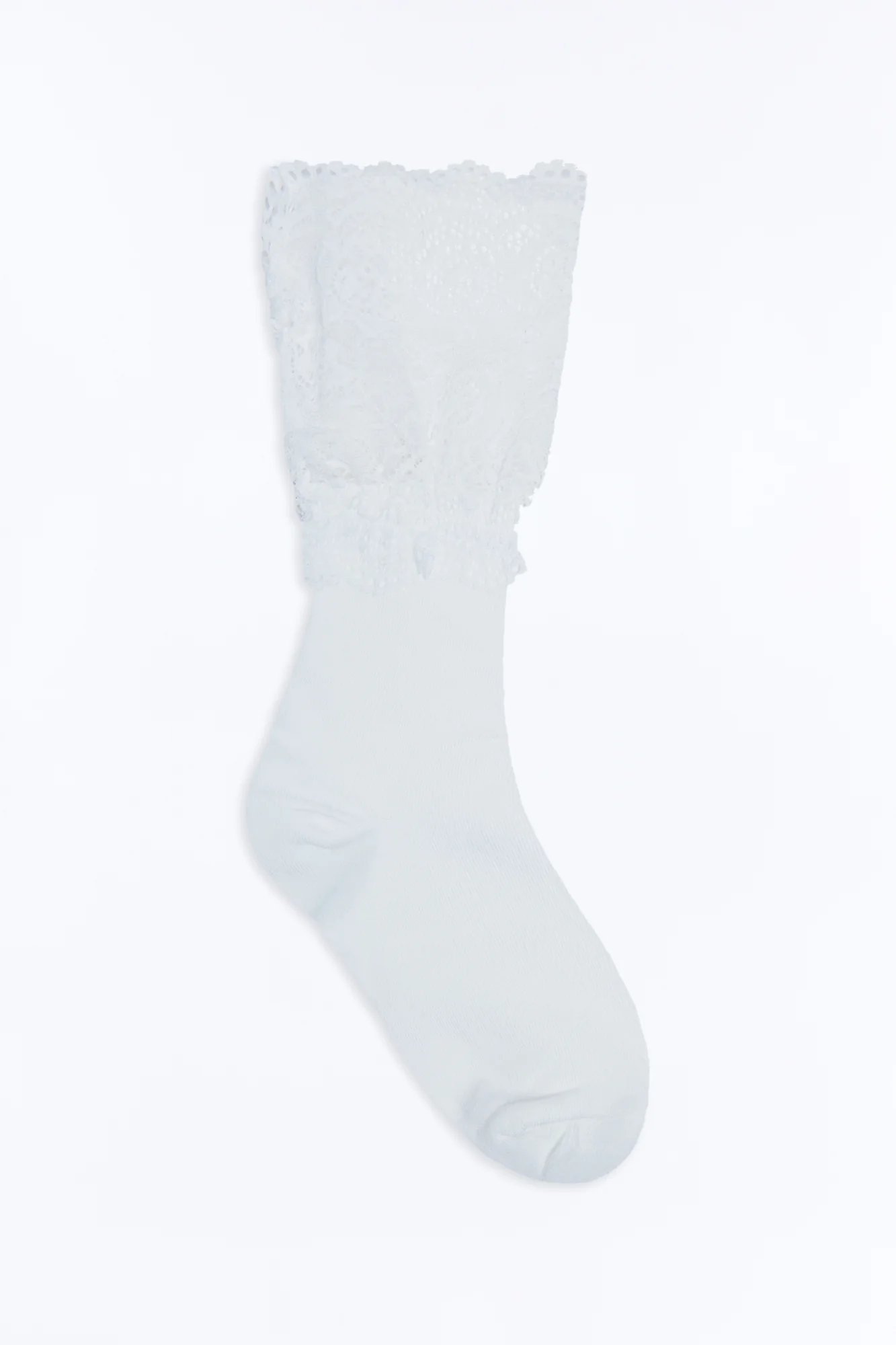 Lace Icon Knee High Socks - White - Image 3