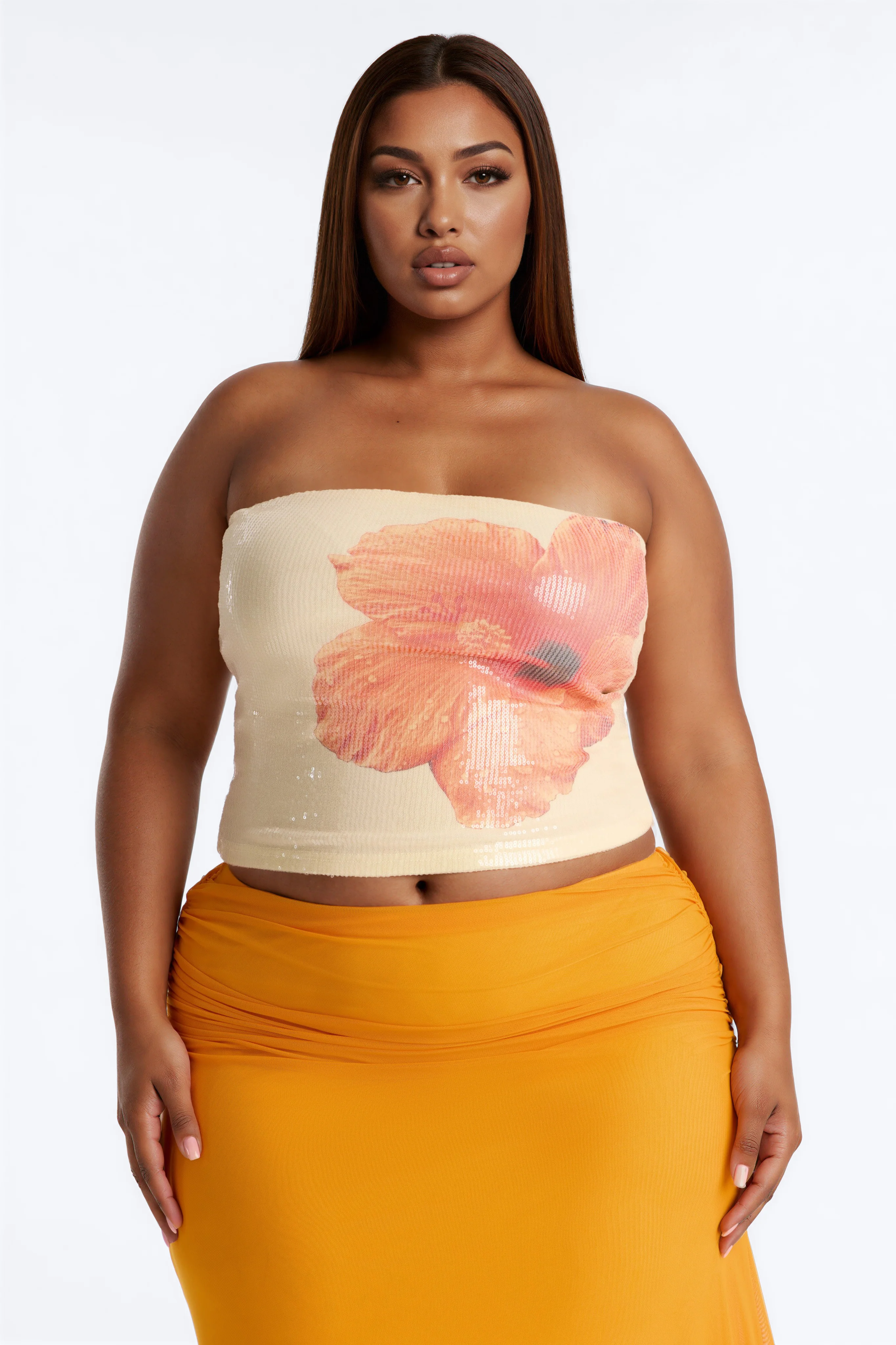 Laguna Babe Sequin Tube Top - Yellow/combo - Image 5