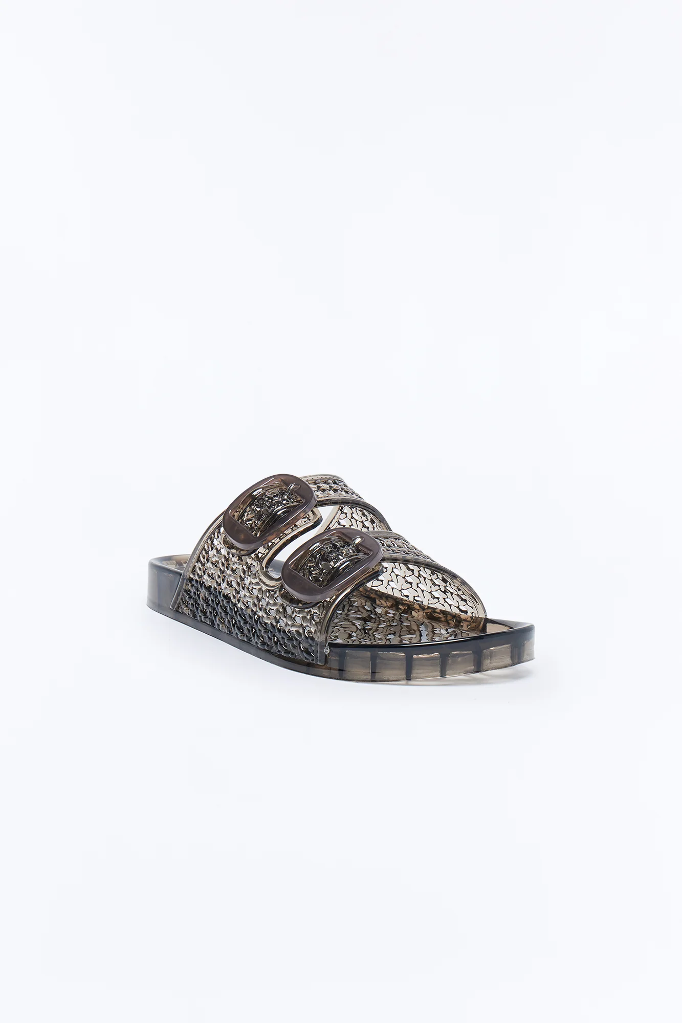 Lainey Jelly Glitter Slides - Black - Image 4