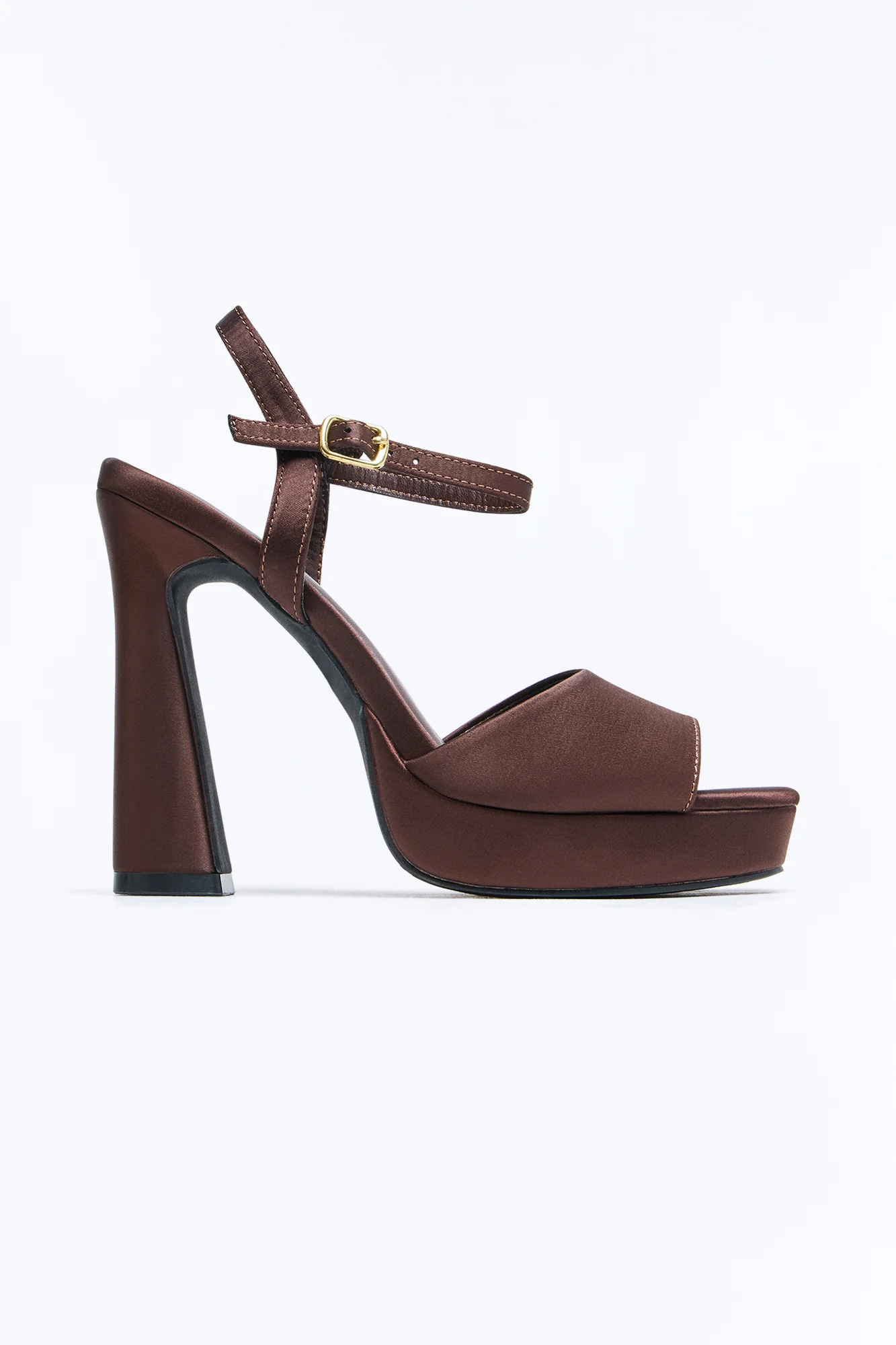 Landra Suede Platform Heels - Brown - Image 4