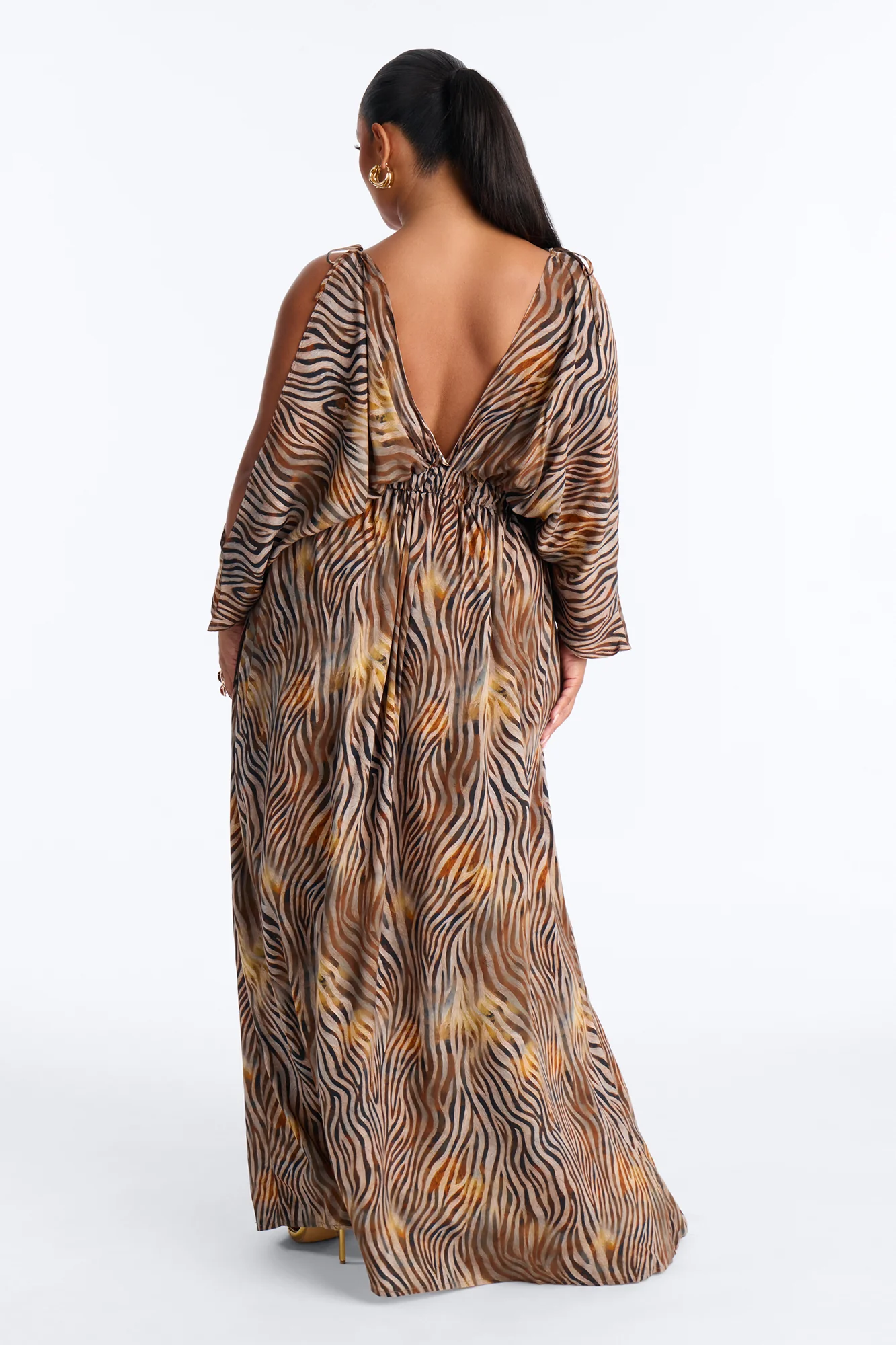 Laurel Animal High Slits Maxi Dress - Brown/combo - Image 7